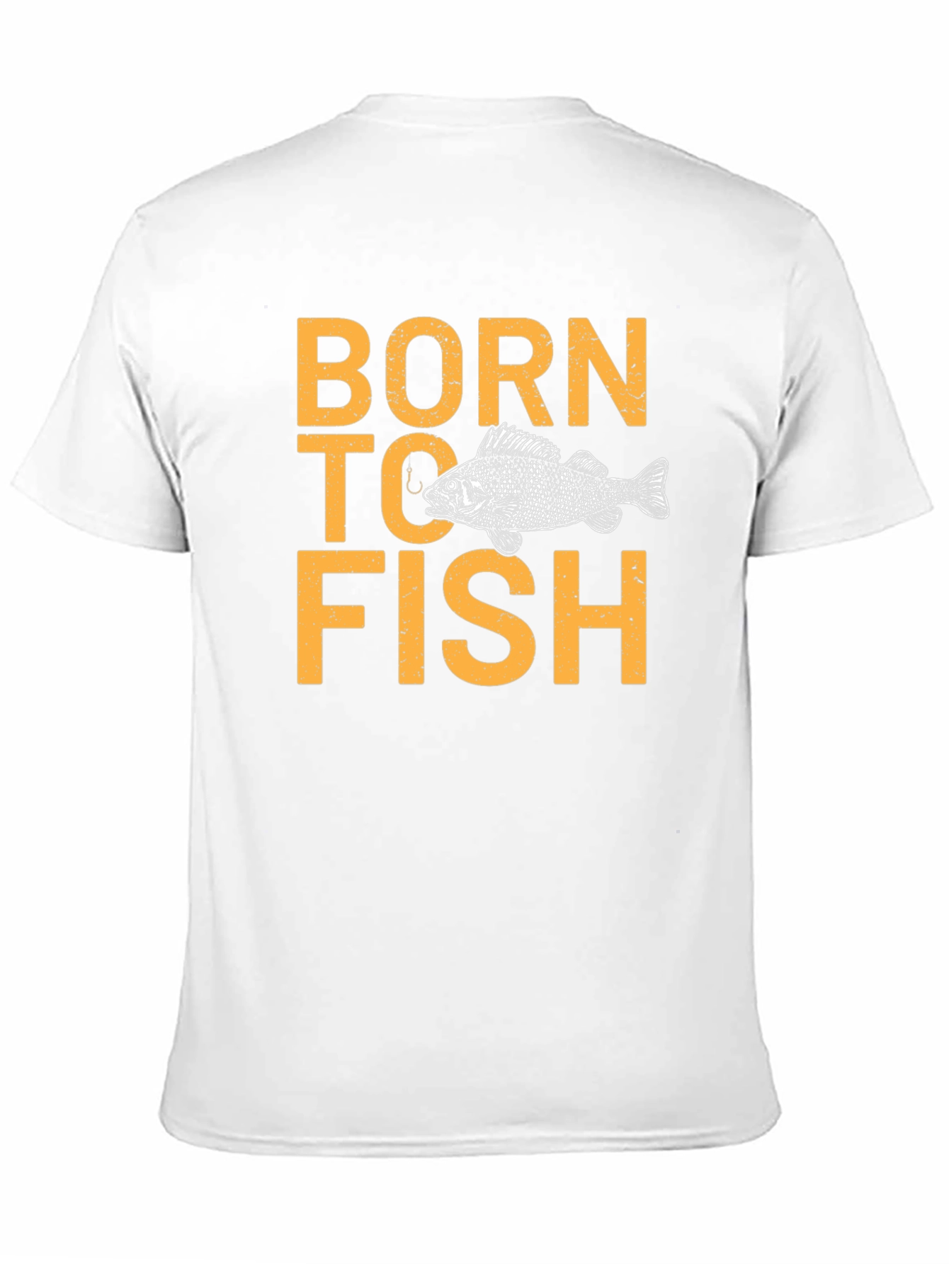 Born To Fish Graphic Print Black T-Shirt
