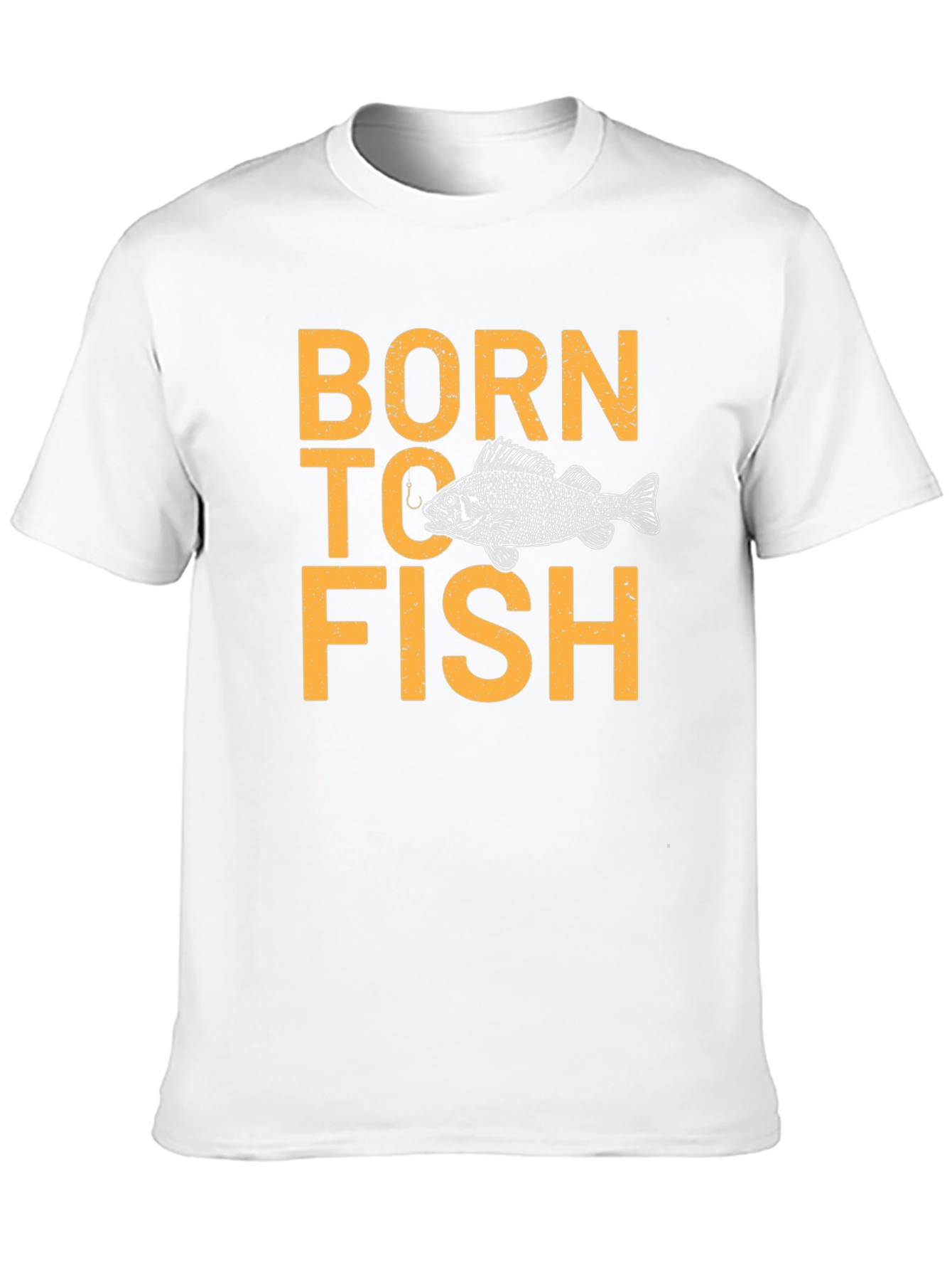 Born To Fish Graphic Print Black T-Shirt