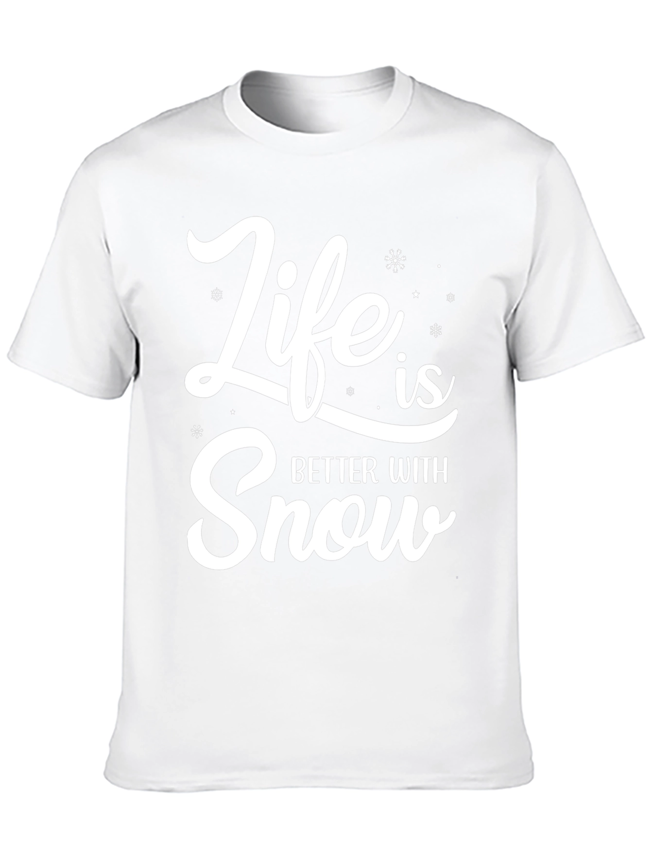 Life is Better with Snow Black T-Shirt