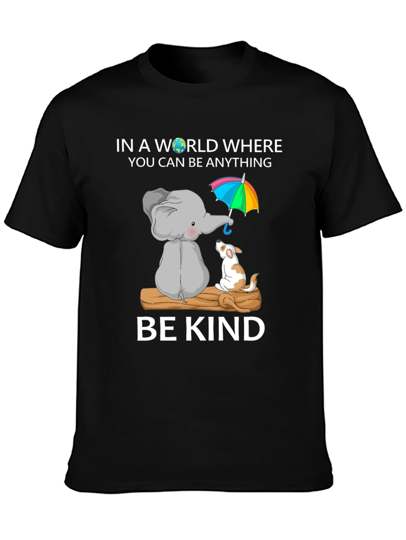 Be Kind T-Shirt - Elephant and Dog Design