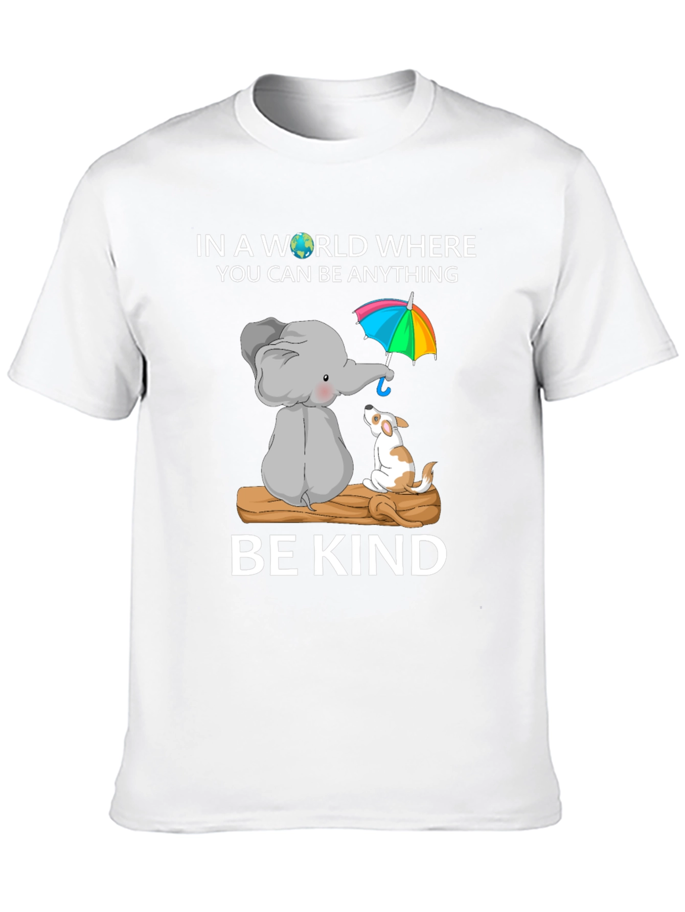Be Kind T-Shirt - Elephant and Dog Design