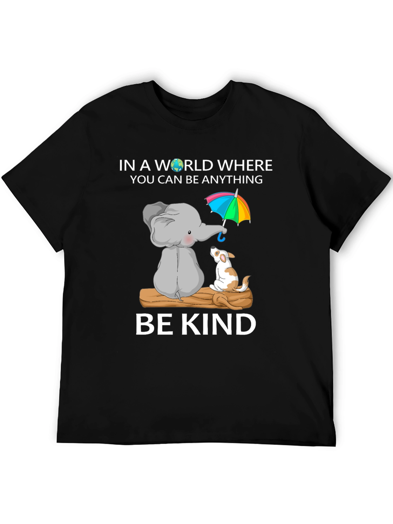 Be Kind T-Shirt - Elephant and Dog Design
