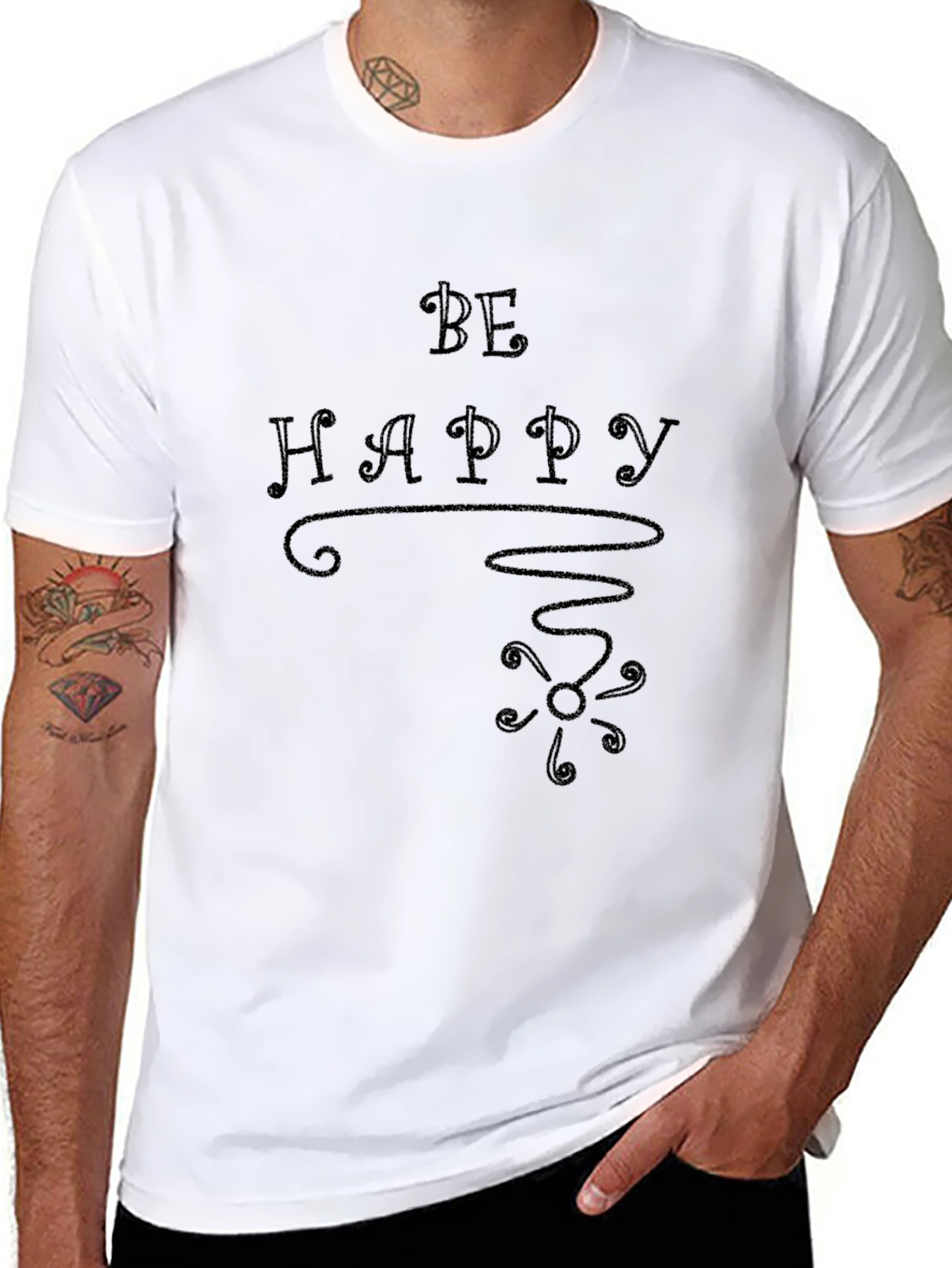 Be Happy Graphic Tee - Positive Vibes