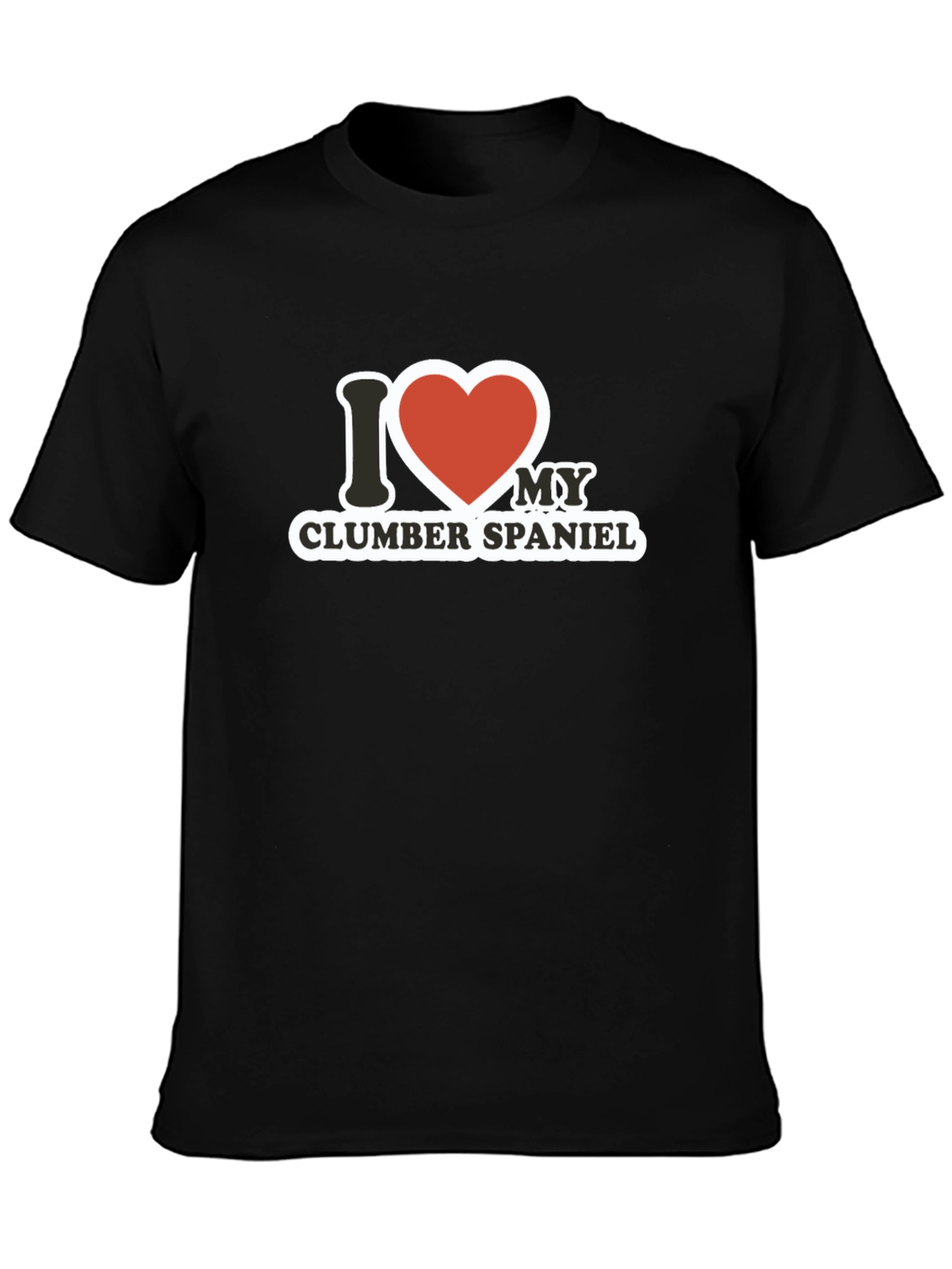 I Love My Clumber Spaniel Black T-Shirt