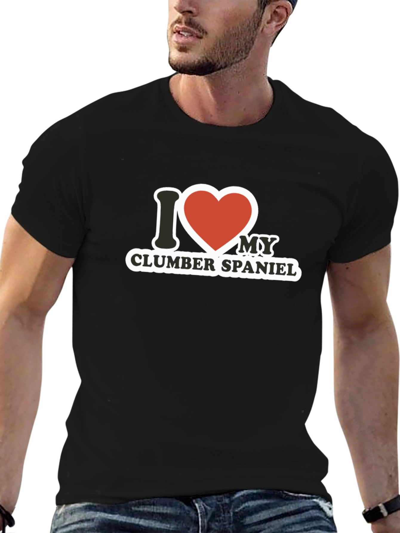 I Love My Clumber Spaniel Black T-Shirt