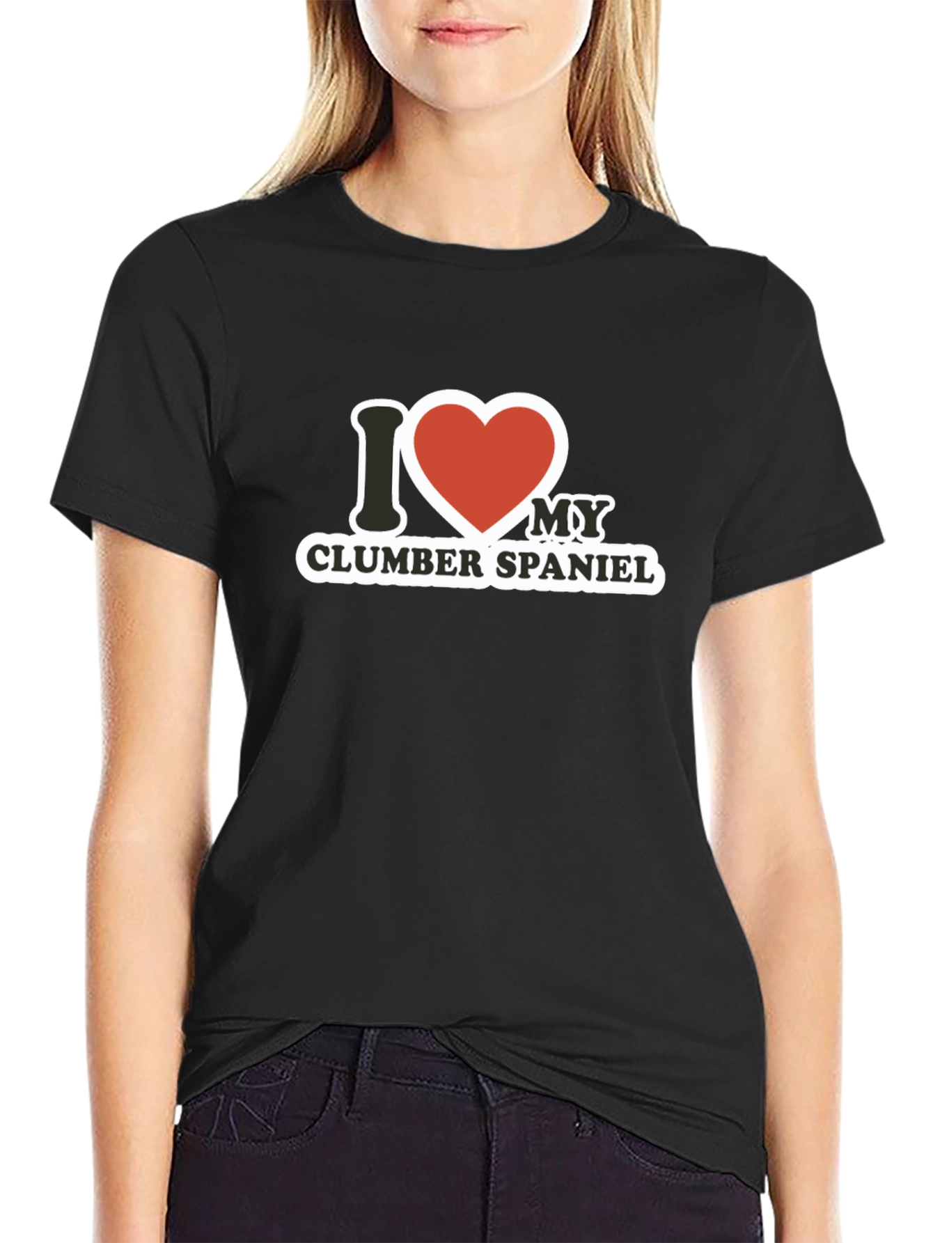 I Love My Clumber Spaniel Black T-Shirt