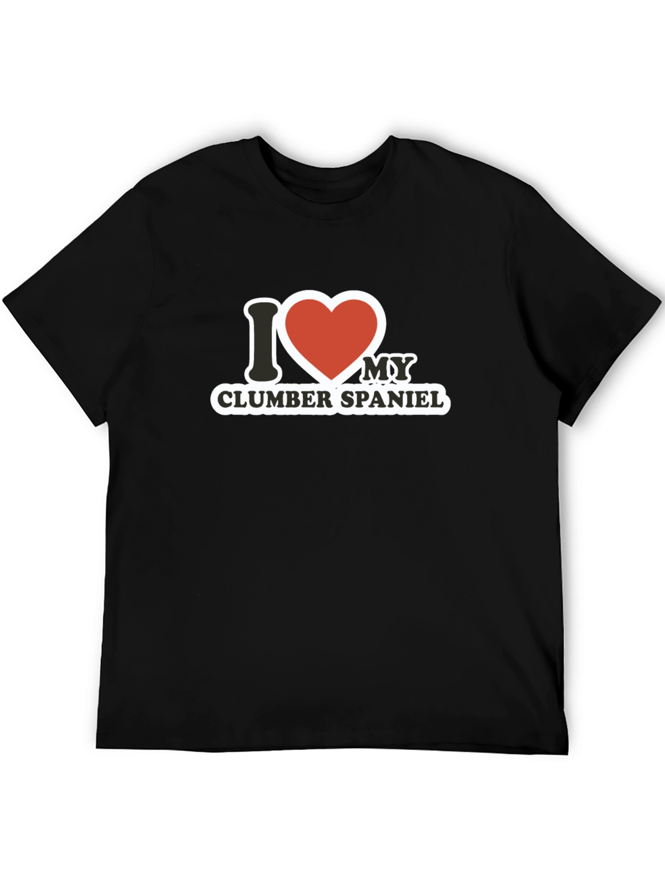 I Love My Clumber Spaniel Black T-Shirt