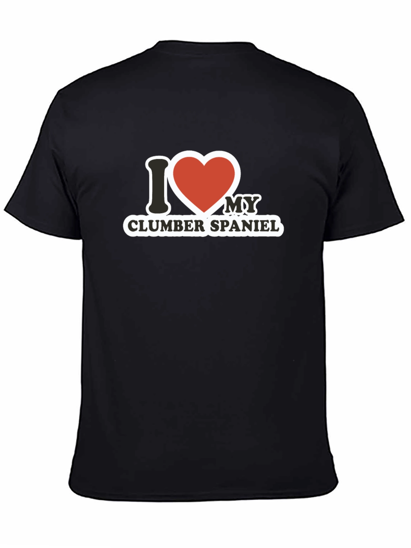 I Love My Clumber Spaniel Black T-Shirt