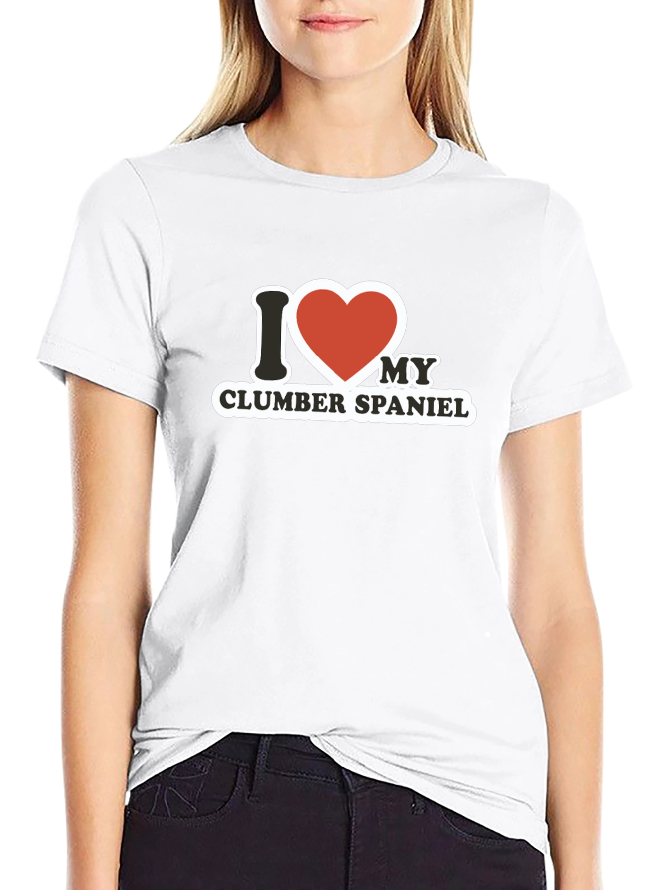 I Love My Clumber Spaniel Black T-Shirt