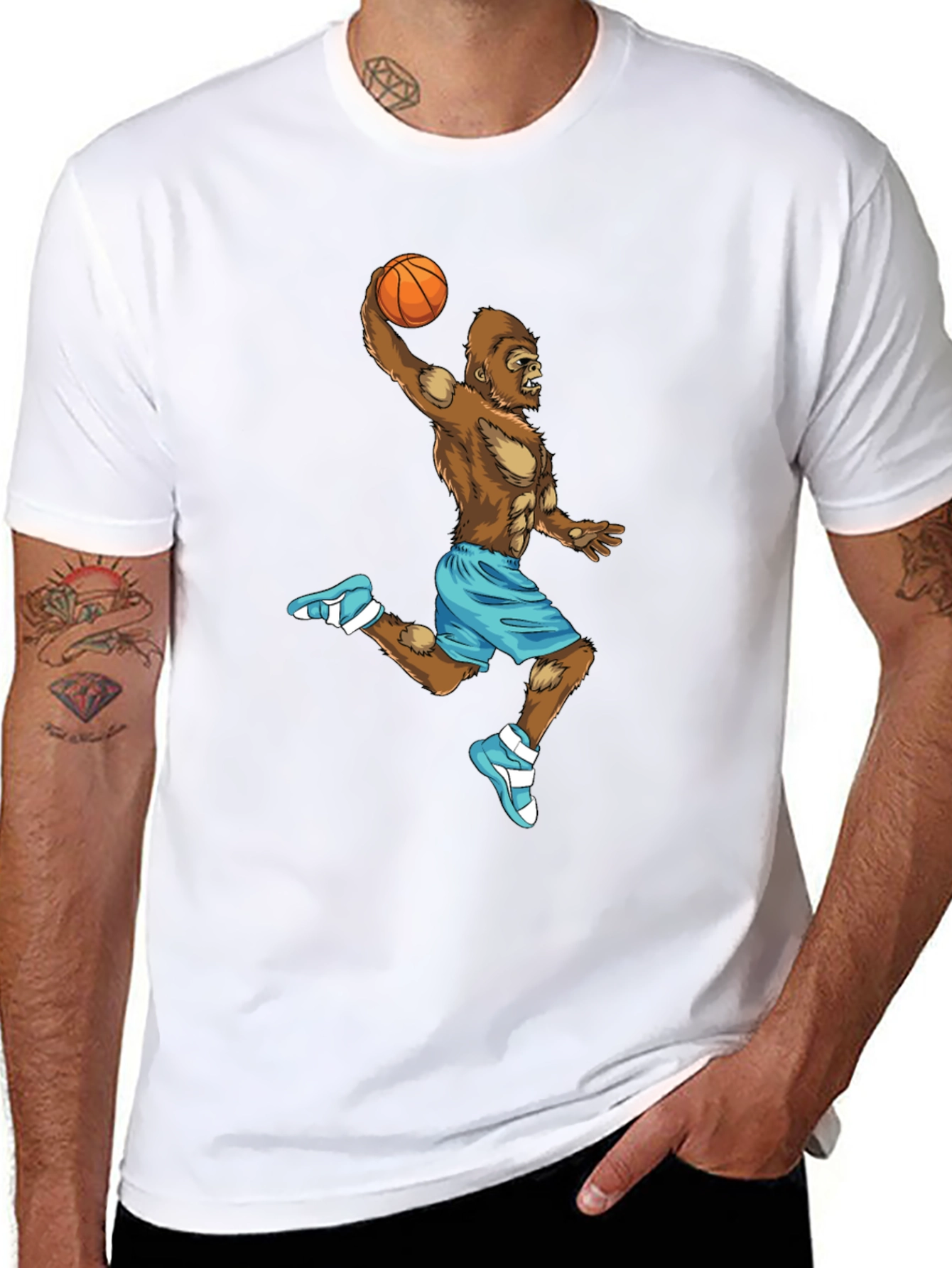 Gorilla Dunk T-Shirt - Funny Basketball Tee