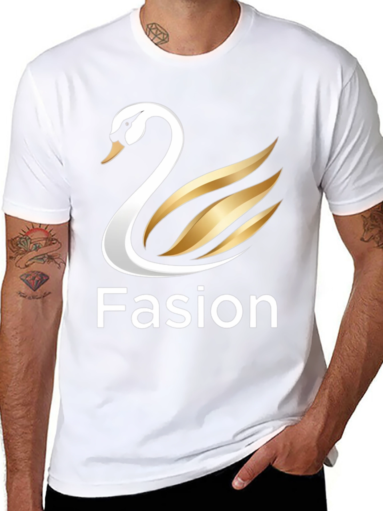 Swan Fasion Graphic Tee - Bold Style