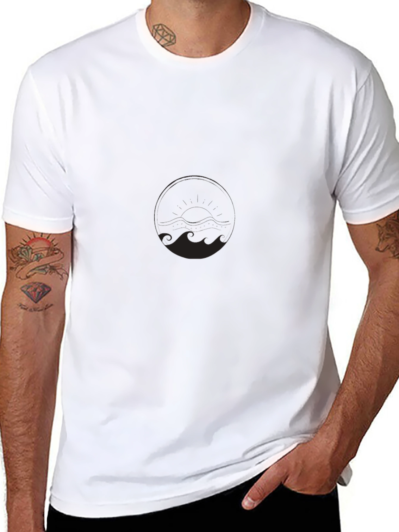 Mens Plain Black Crew Neck T-Shirt