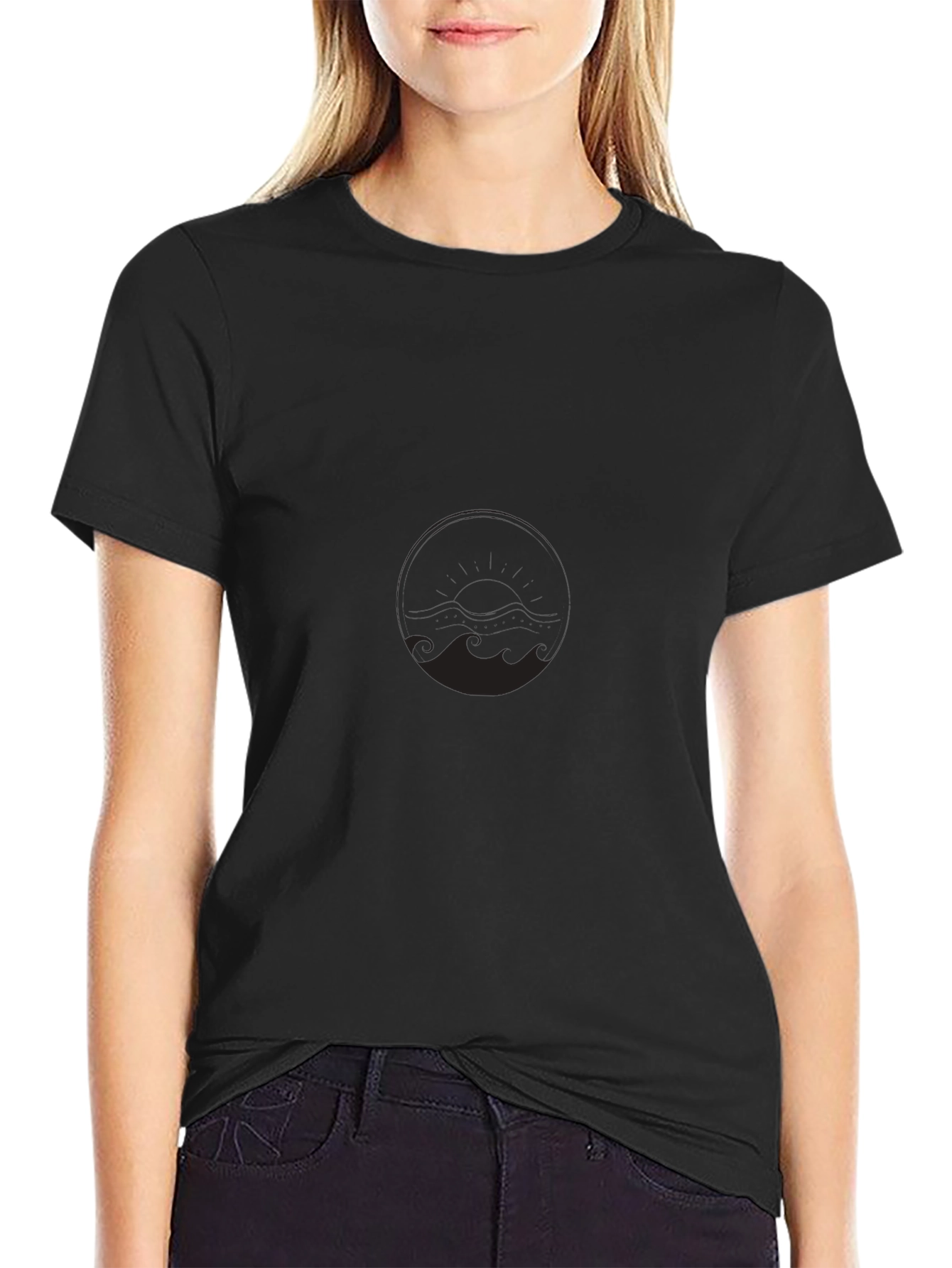 Mens Plain Black Crew Neck T-Shirt