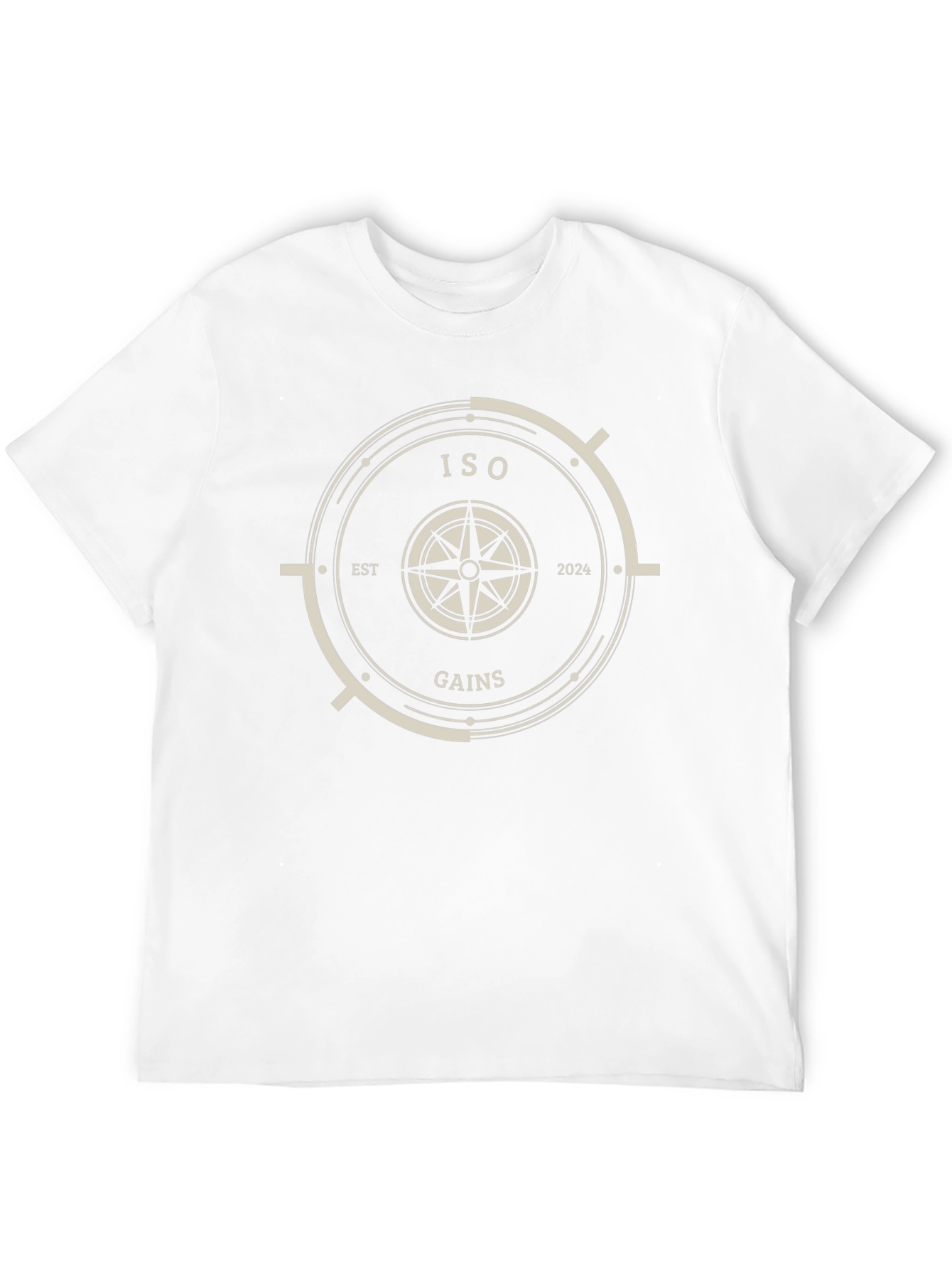 ISO Gains Black T-Shirt with Compass Design