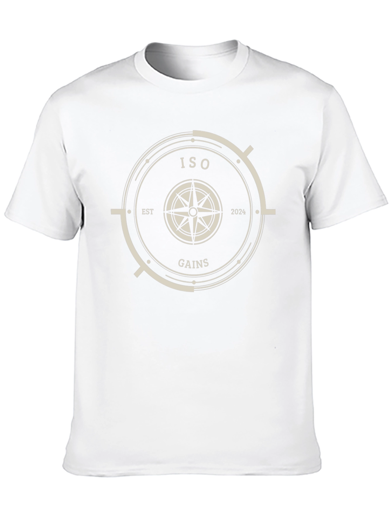 ISO Gains Black T-Shirt with Compass Design