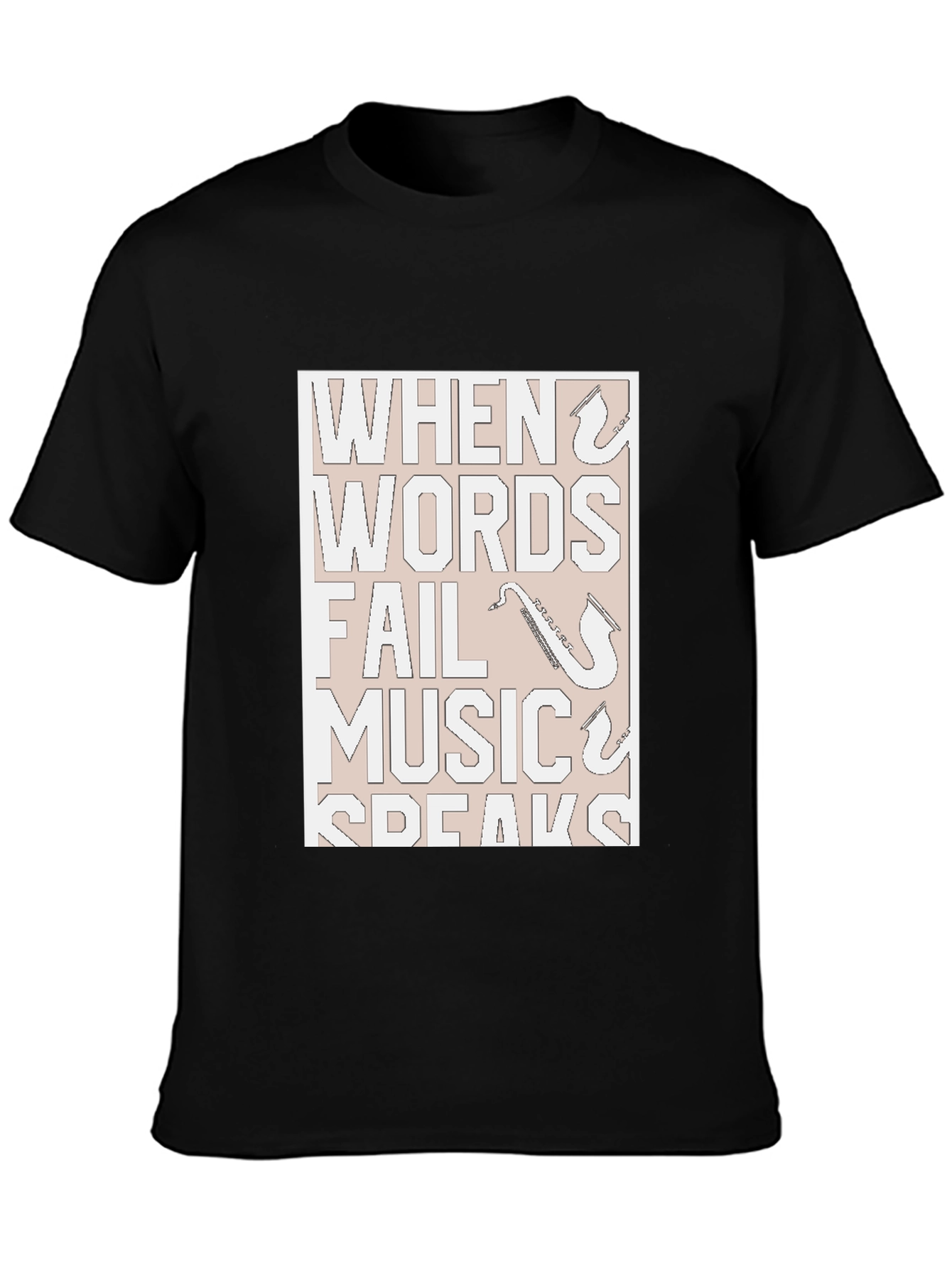 Music Speaks T-Shirt - Black Graphic Tee