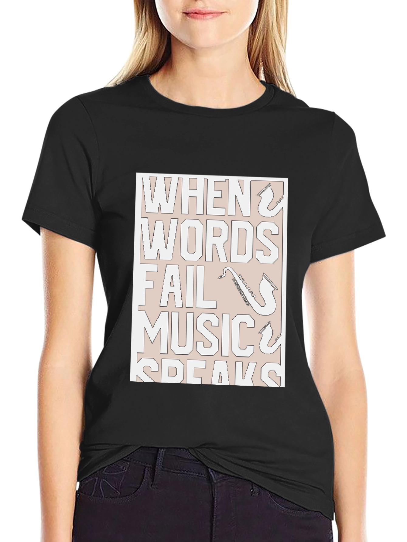 Music Speaks T-Shirt - Black Graphic Tee