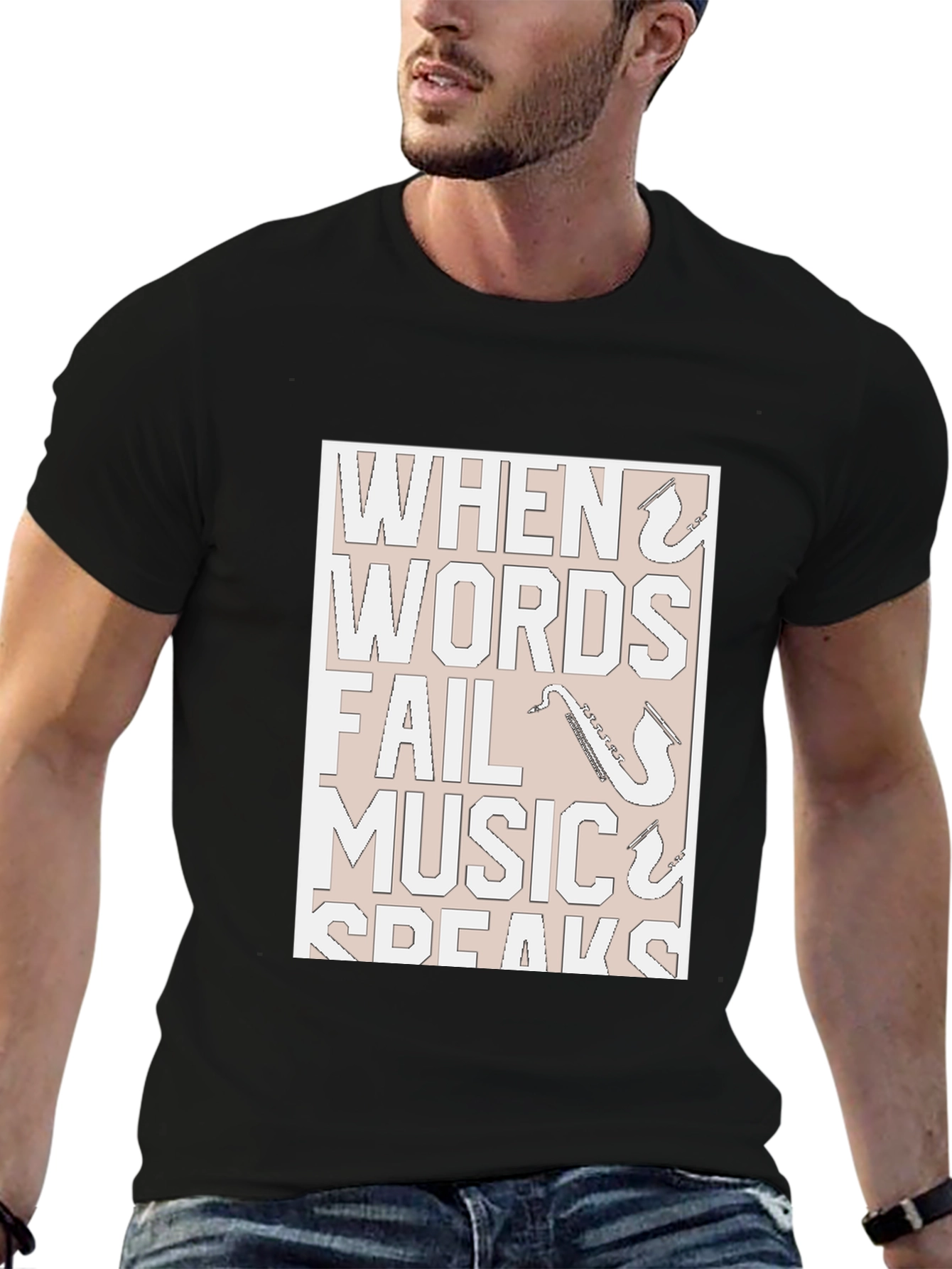 Music Speaks T-Shirt - Black Graphic Tee