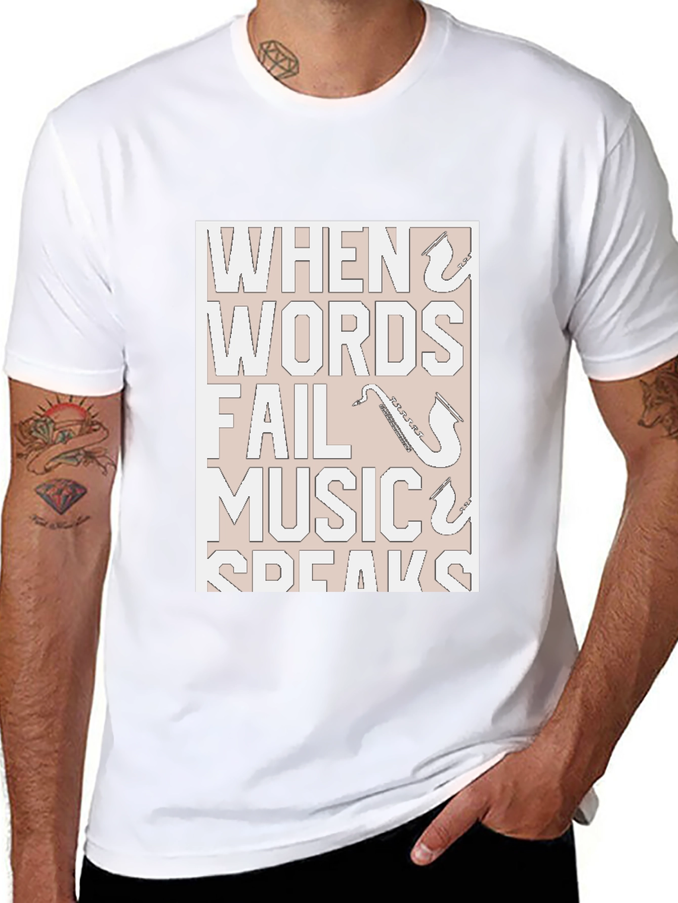Music Speaks T-Shirt - Black Graphic Tee