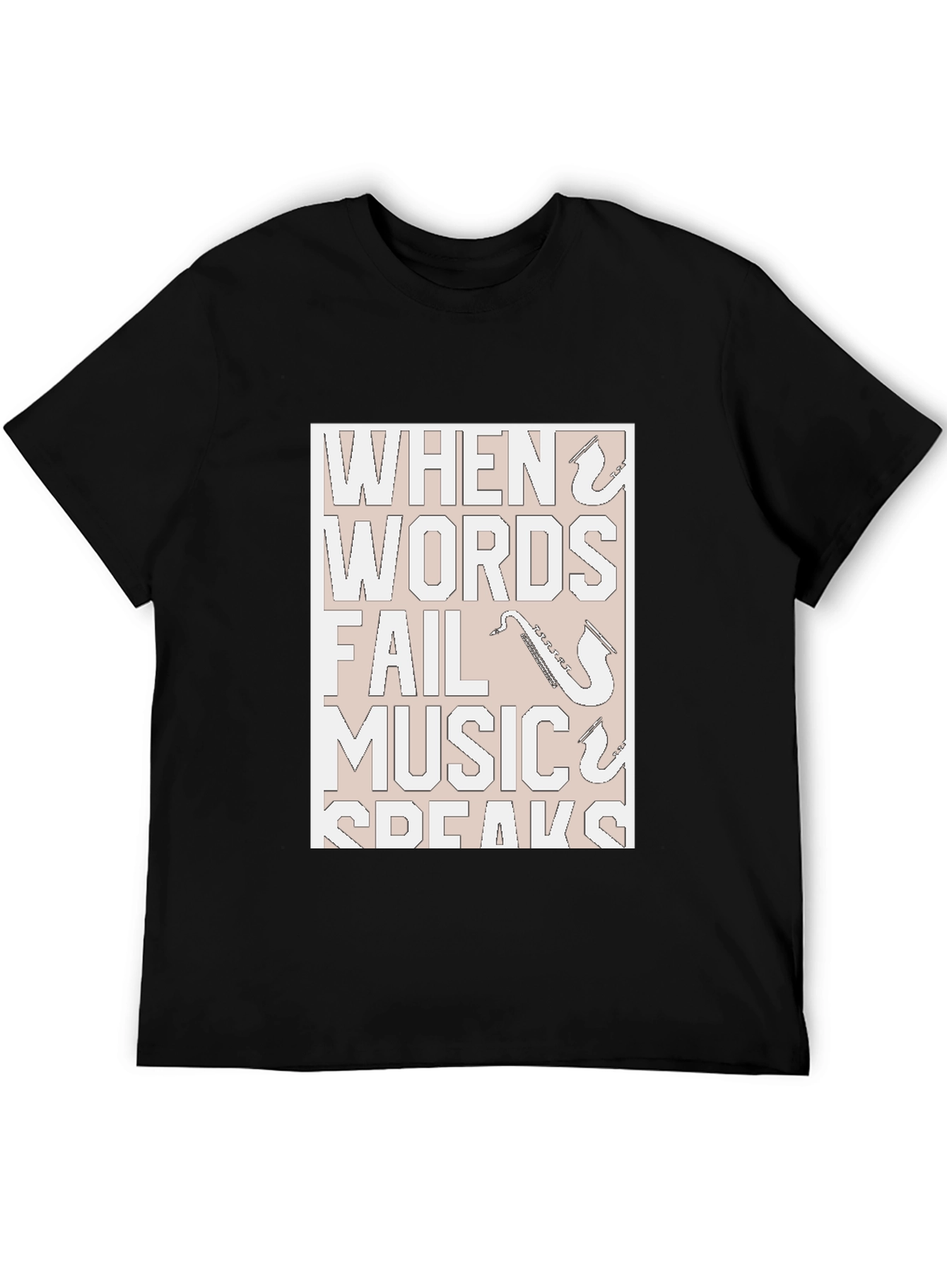 Music Speaks T-Shirt - Black Graphic Tee