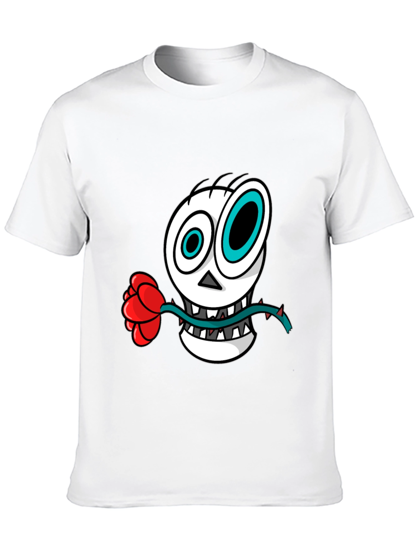 Skull & Rose Graphic Tee - Mens Black T-Shirt