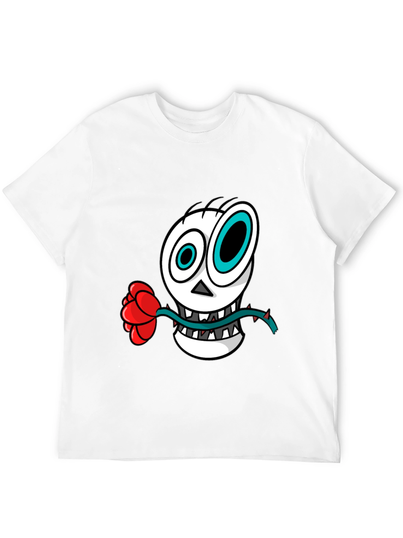 Skull & Rose Graphic Tee - Mens Black T-Shirt