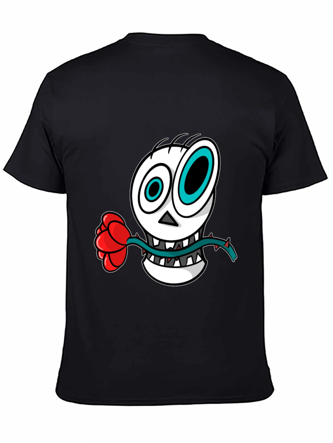 Skull & Rose Graphic Tee - Mens Black T-Shirt