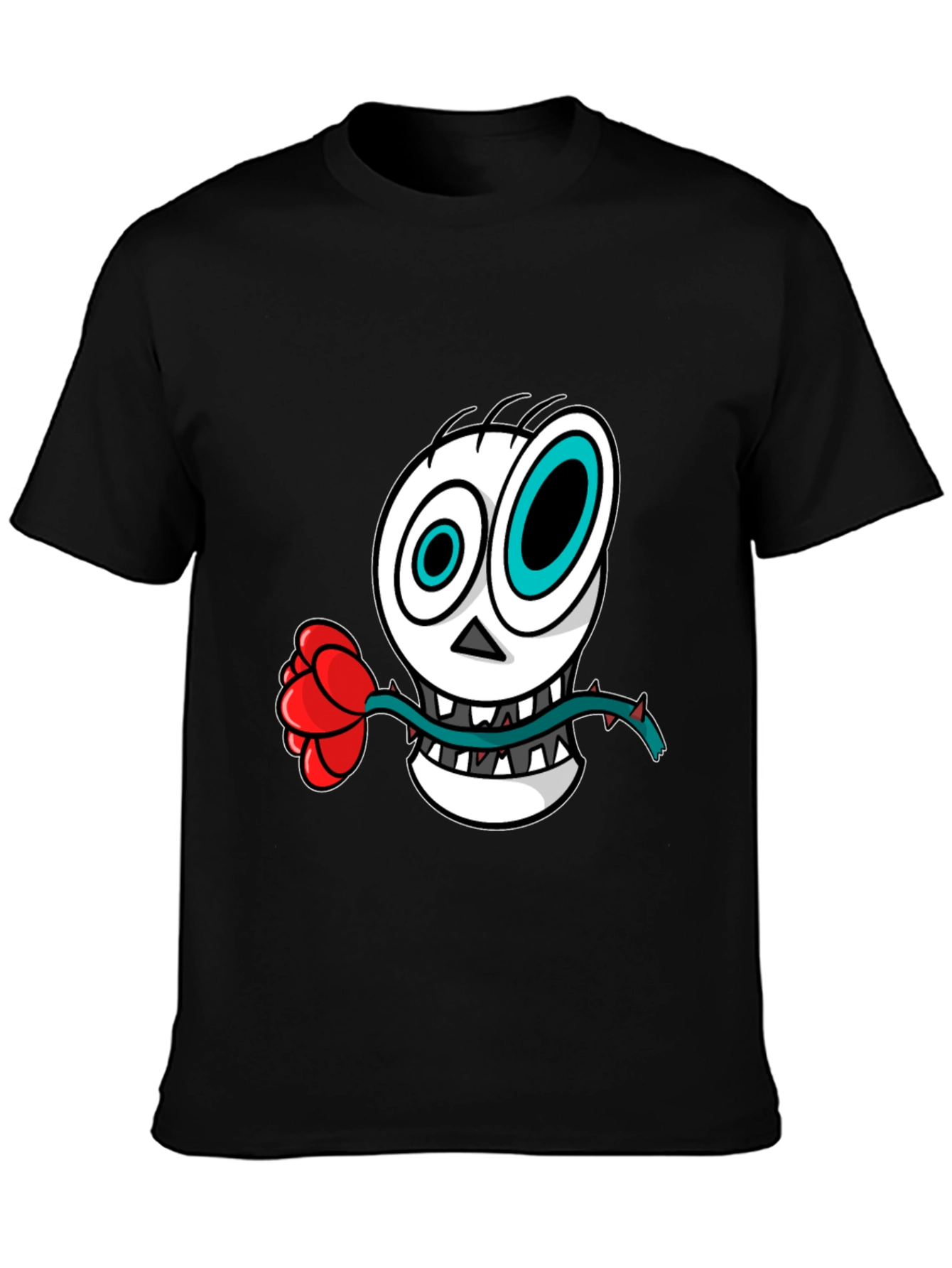 Skull & Rose Graphic Tee - Mens Black T-Shirt