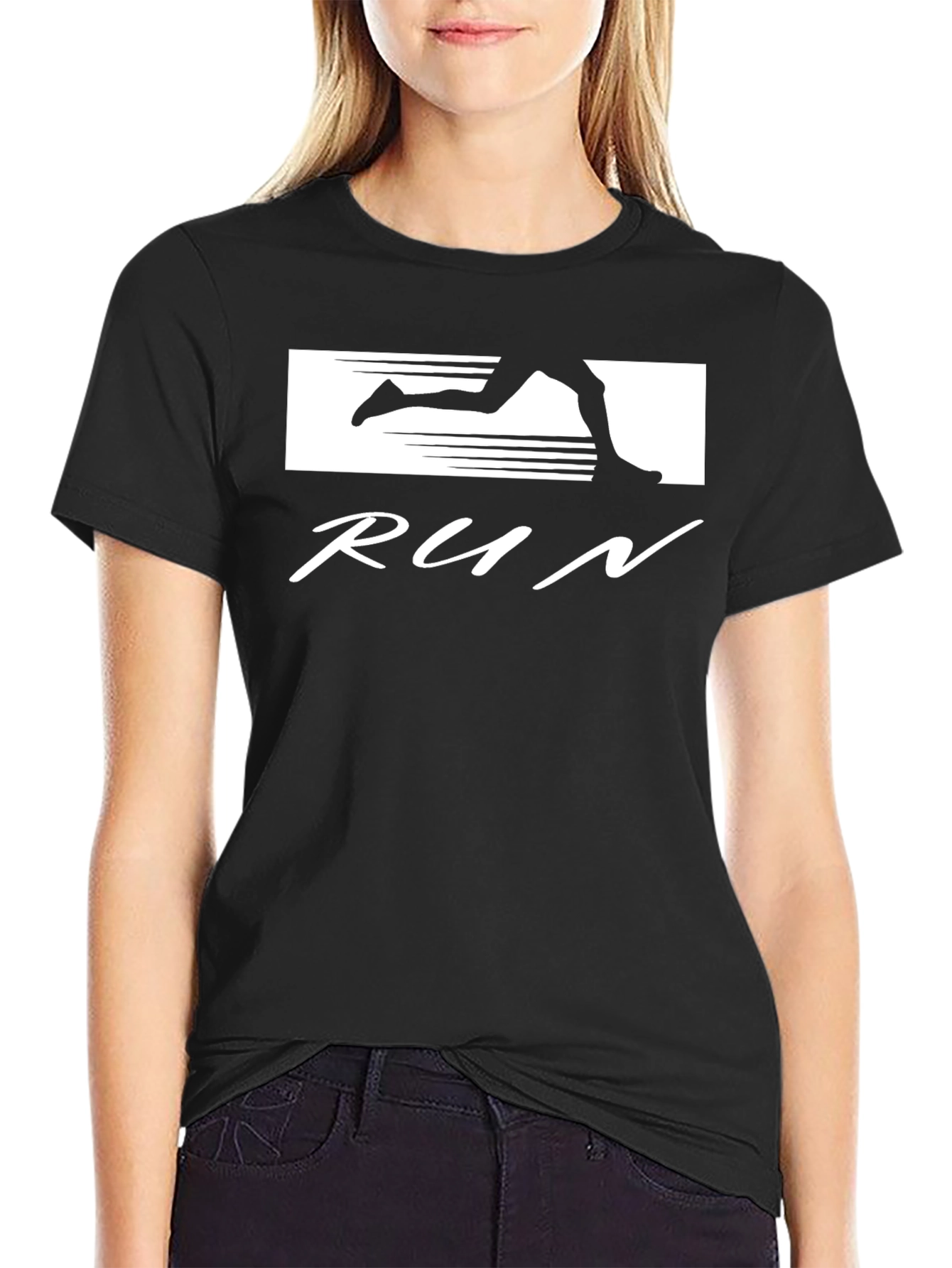 Run Graphic T-Shirt - Stylish Black Tee