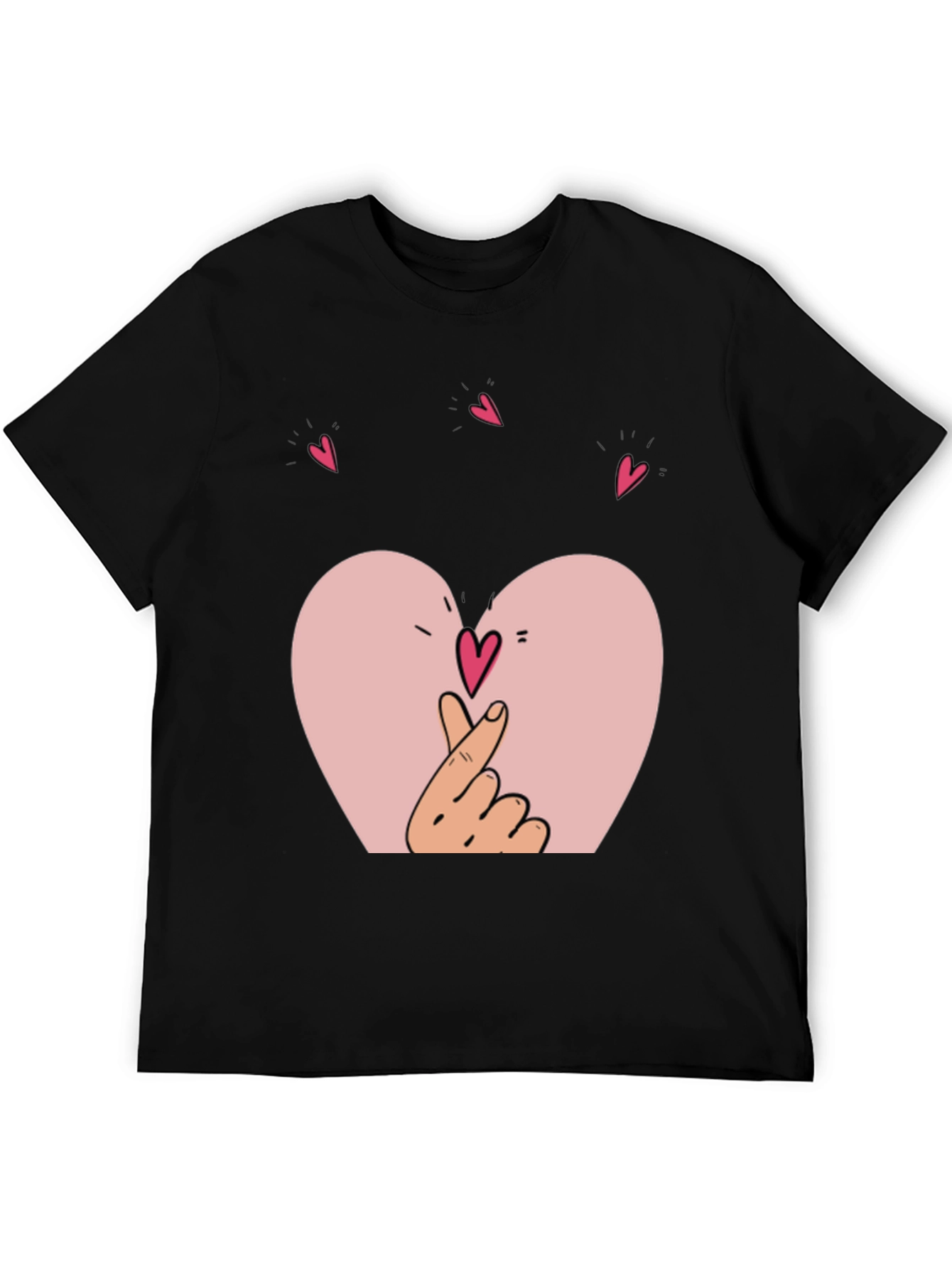 Heart Hands Graphic Black T-Shirt