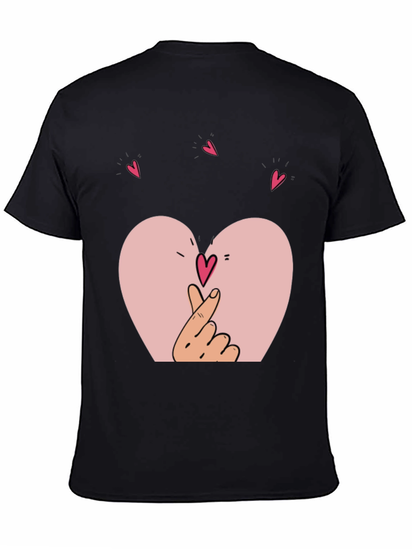 Heart Hands Graphic Black T-Shirt