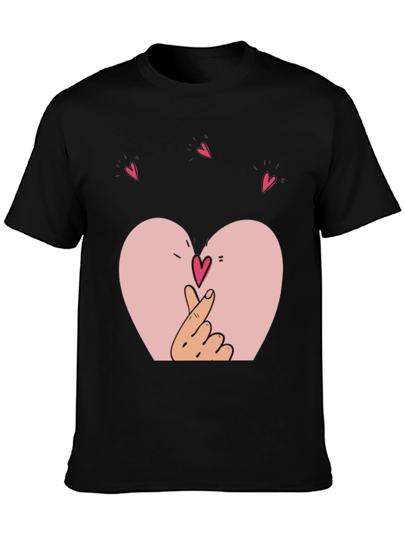 Heart Hands Graphic Black T-Shirt