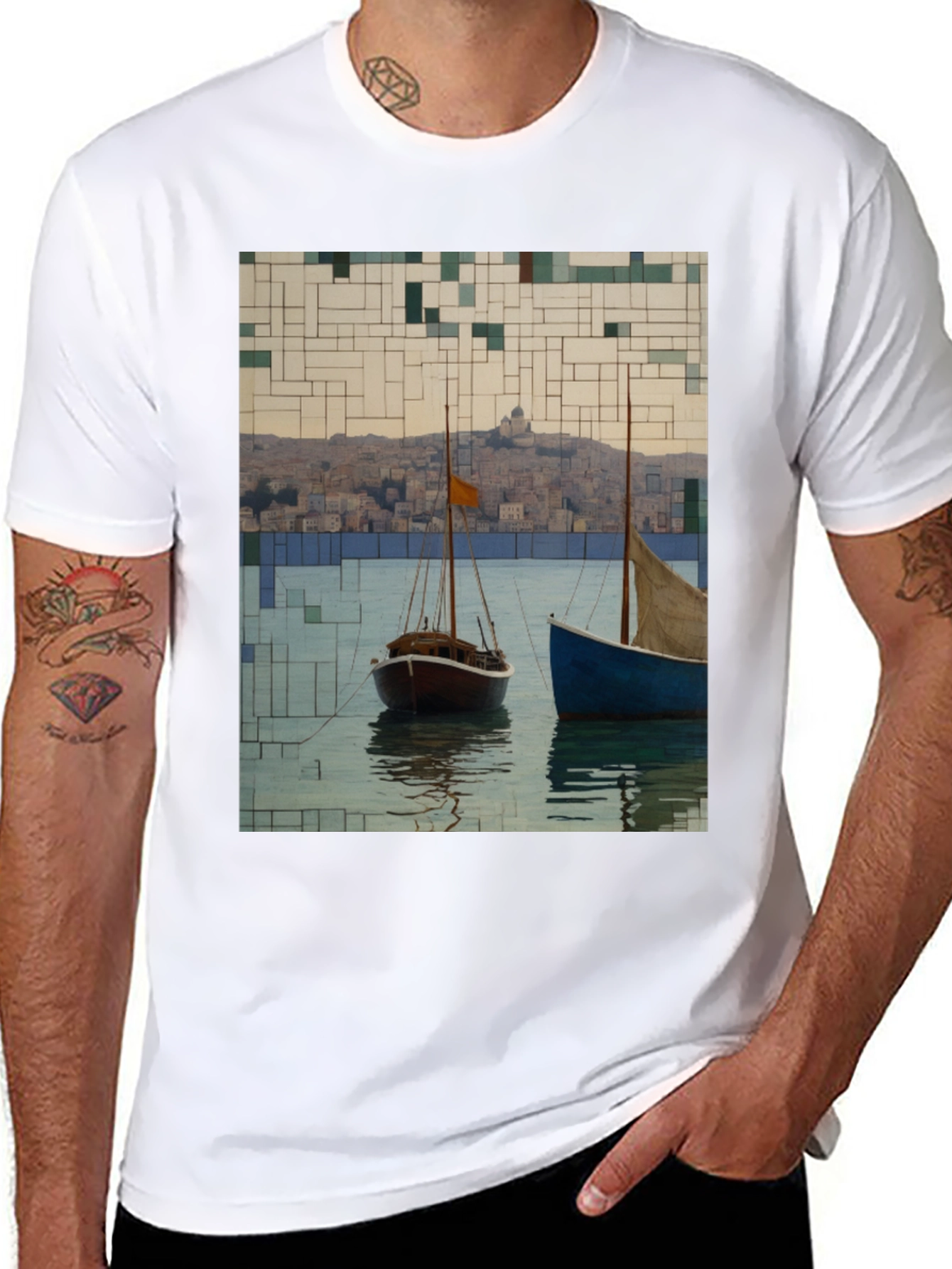 Abstract Sailboats T-Shirt