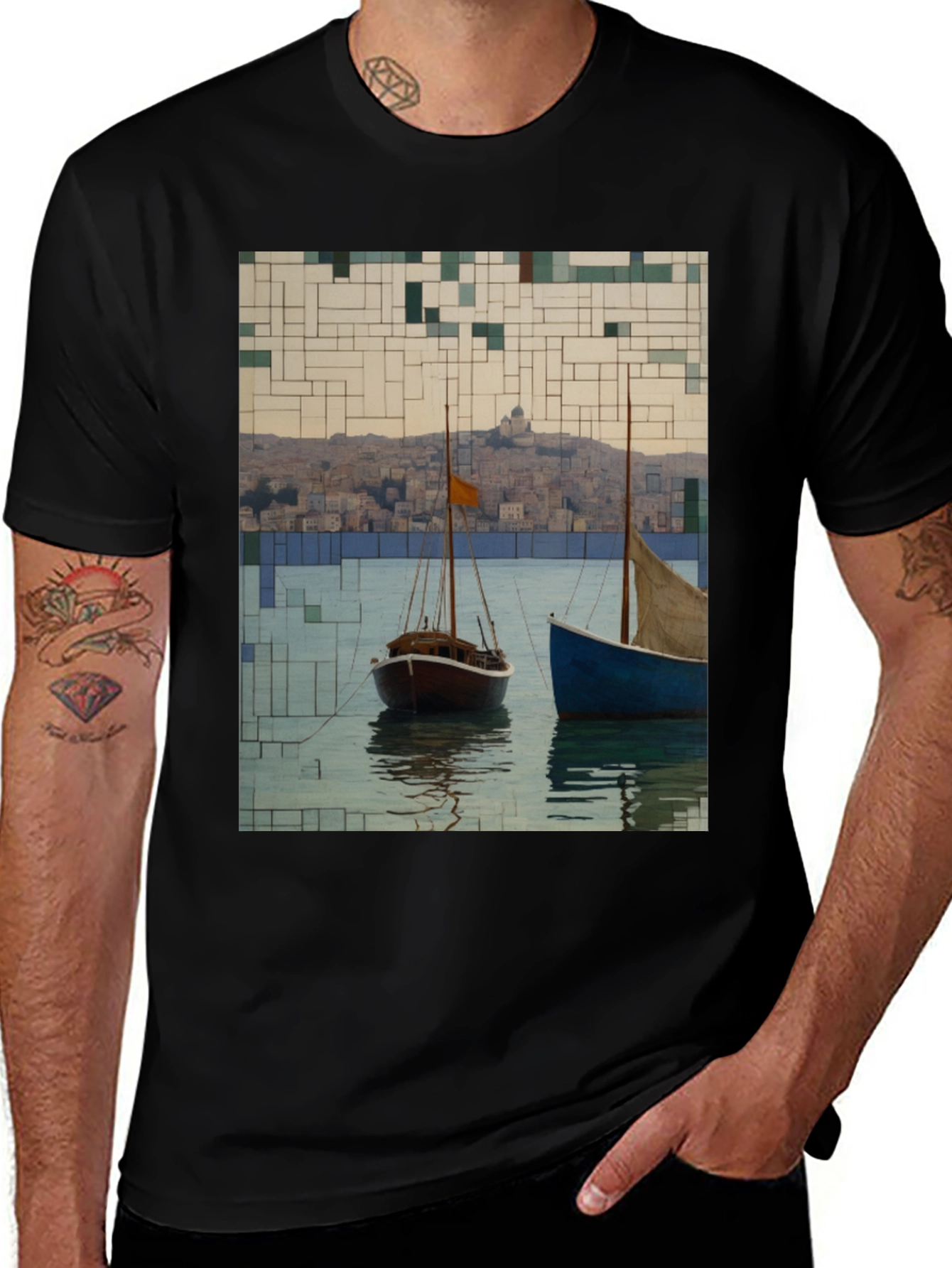 Abstract Sailboats T-Shirt