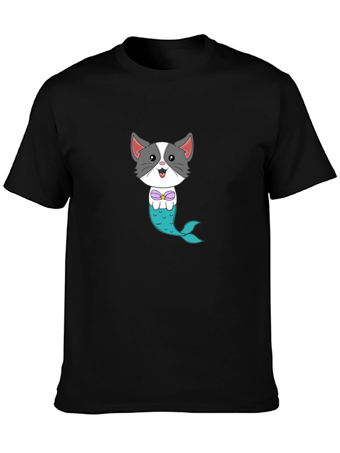 Cat Mermaid Graphic Tee - Fun Novelty Shirt