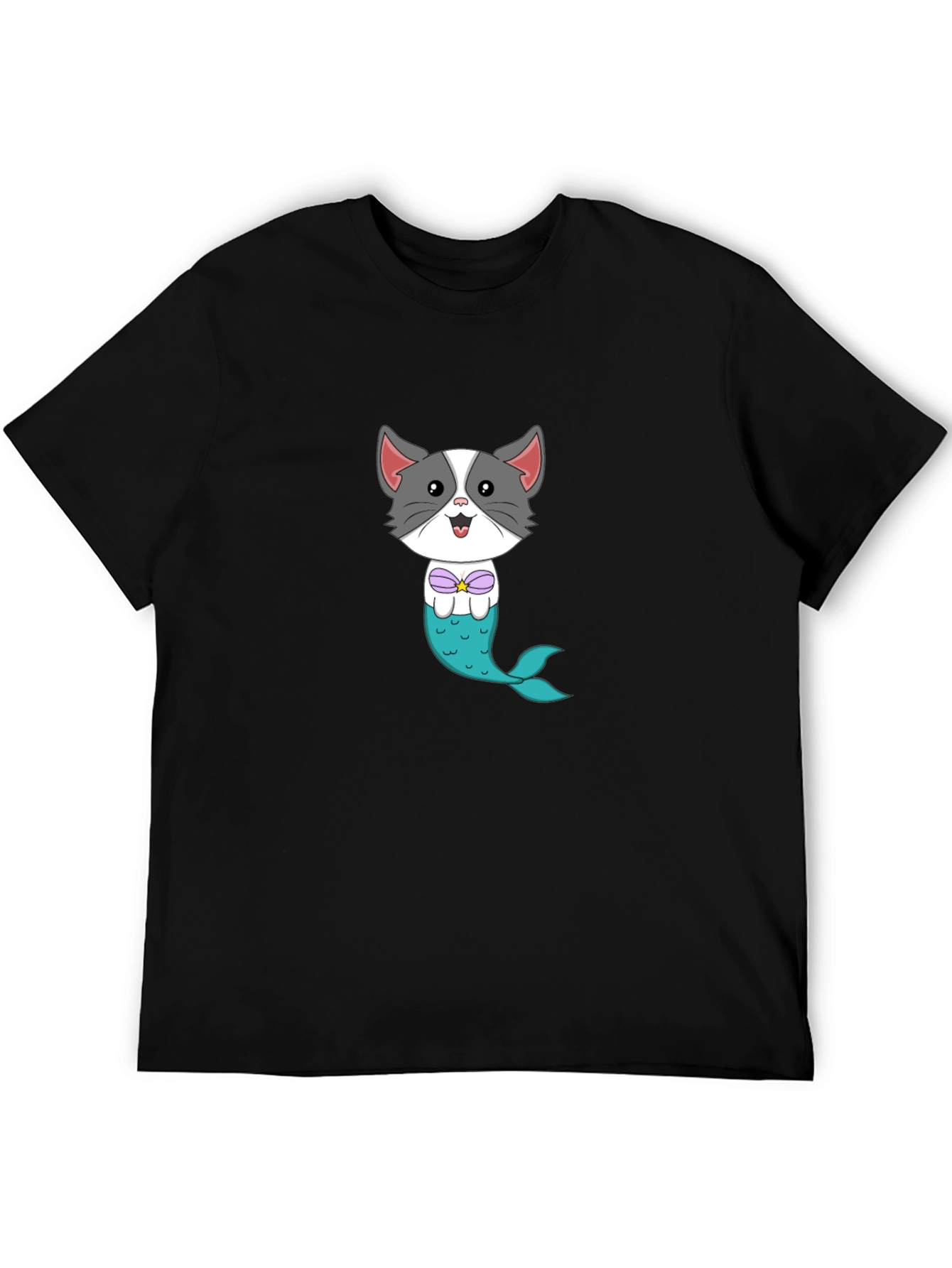 Cat Mermaid Graphic Tee - Fun Novelty Shirt