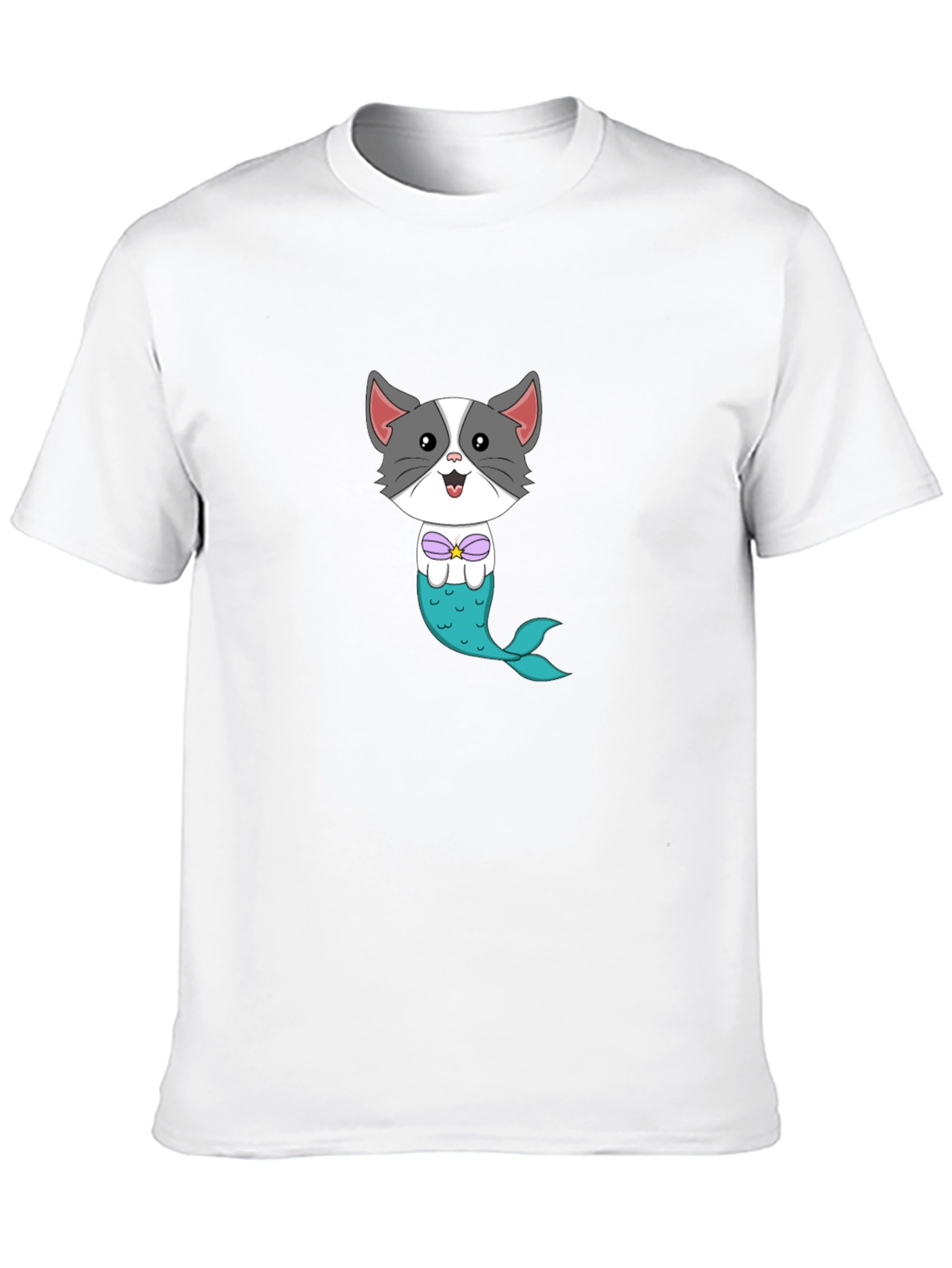 Cat Mermaid Graphic Tee - Fun Novelty Shirt