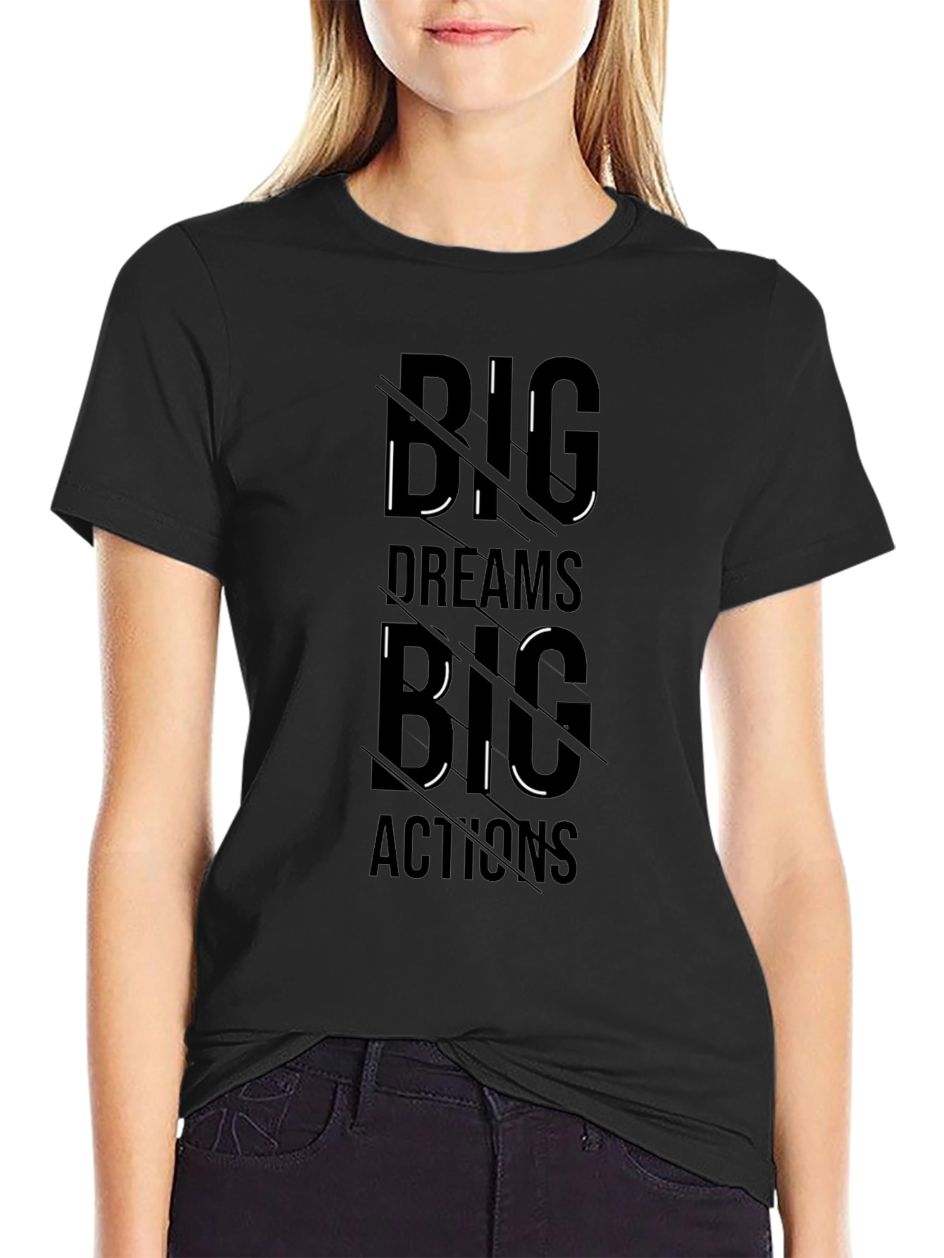 Big Dreams Big Actions Black Graphic Tee