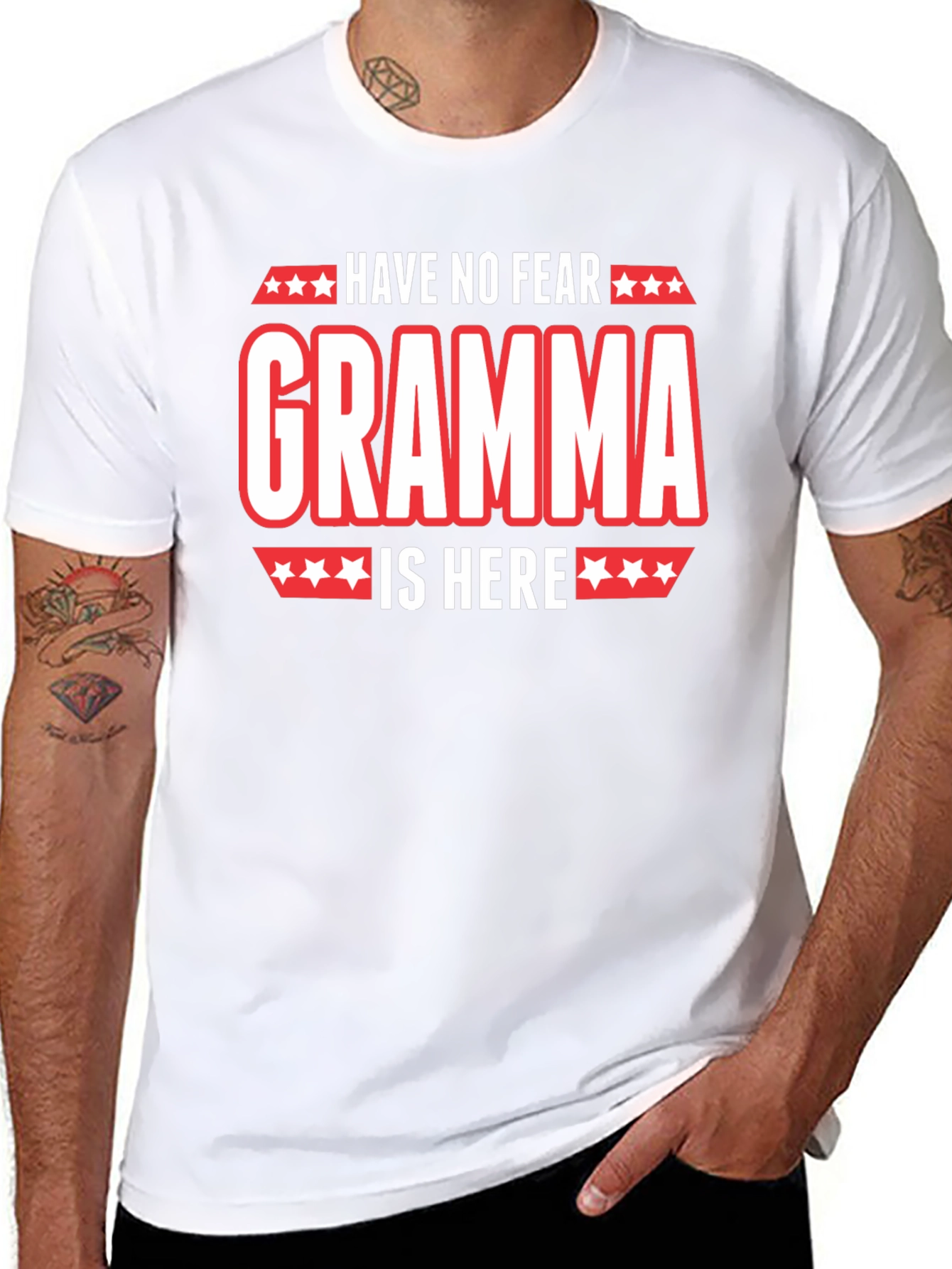 Have No Fear Gramma Is Here Black T-Shirt