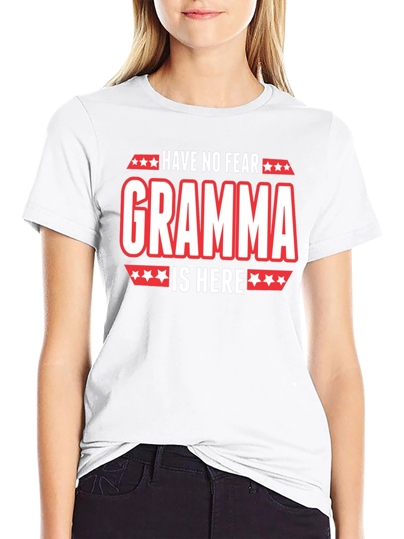 Have No Fear Gramma Is Here Black T-Shirt