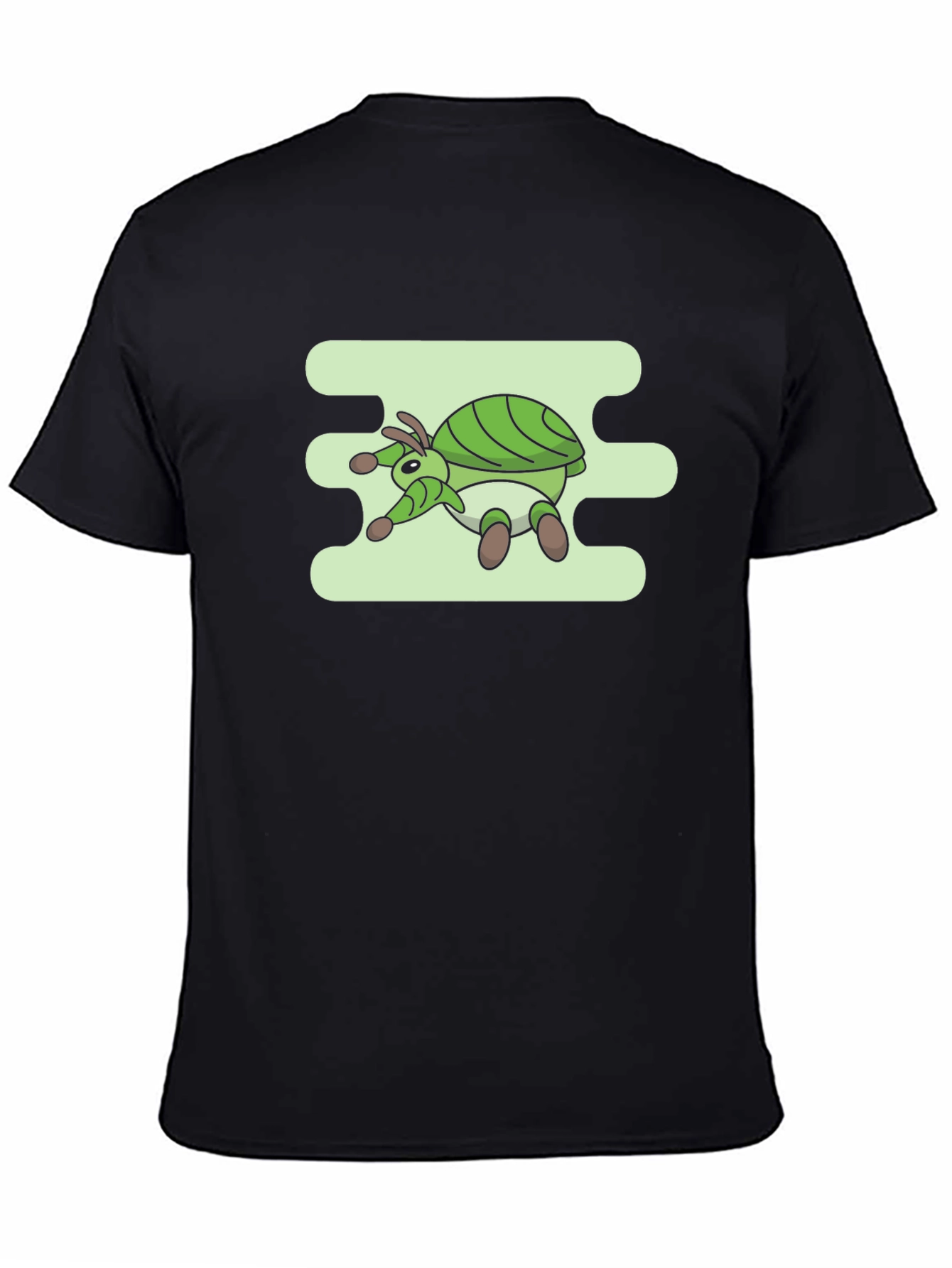 Green Bug Graphic Tee - Mens Casual Black T-Shirt
