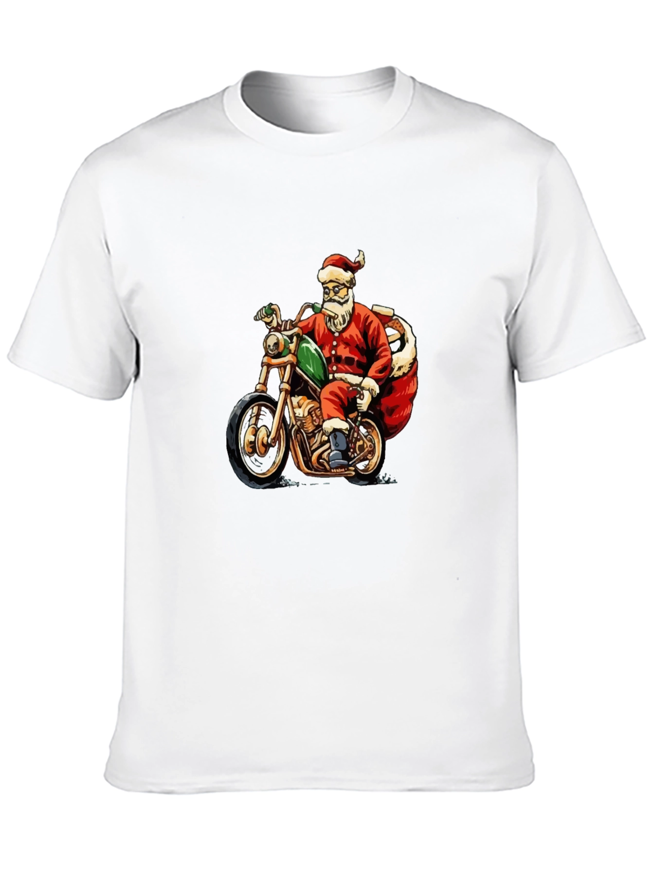 Santa Biker T-Shirt - Holiday Motorcycle Tee