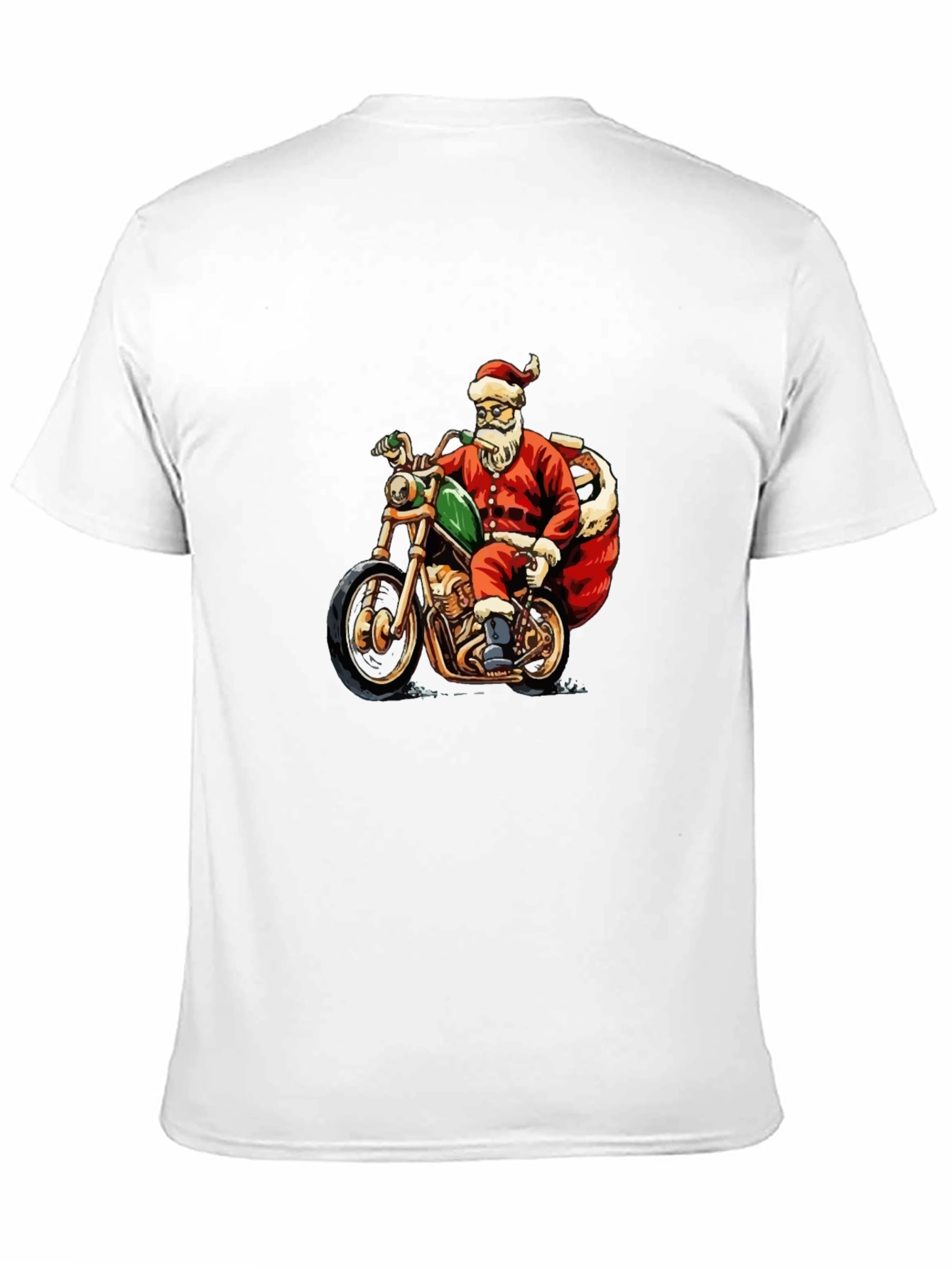 Santa Biker T-Shirt - Holiday Motorcycle Tee