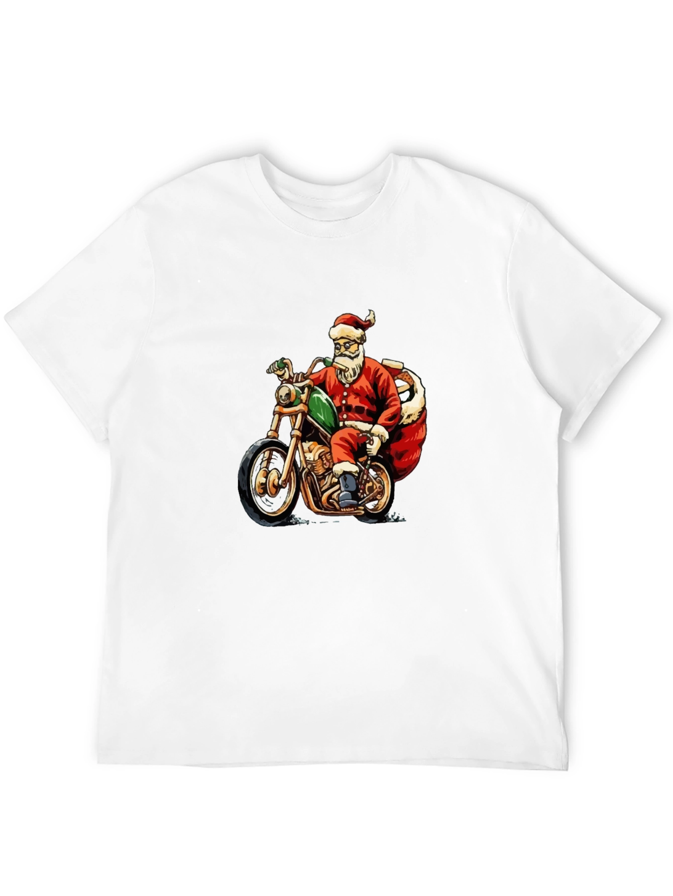 Santa Biker T-Shirt - Holiday Motorcycle Tee