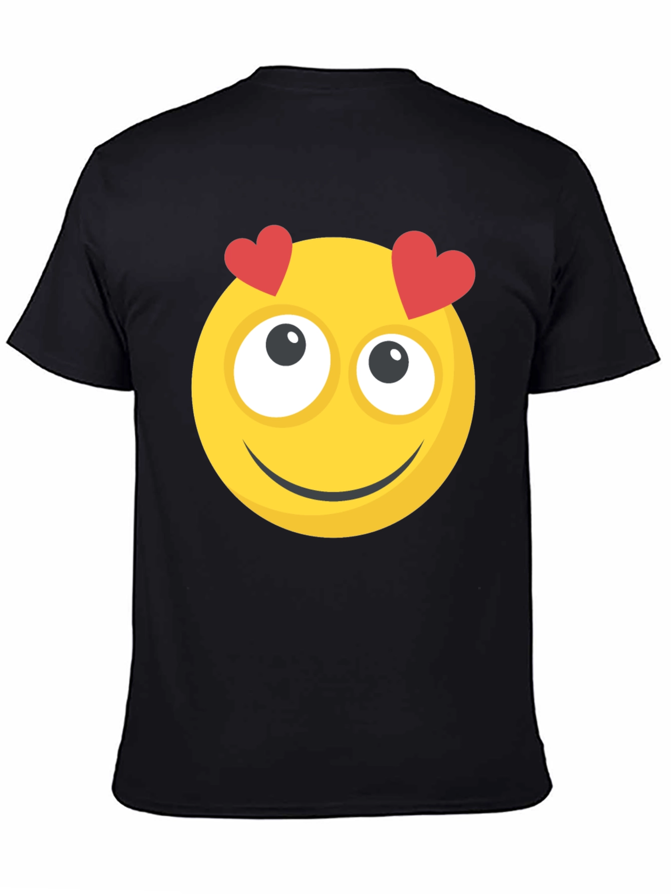 Emoji Heart Eyes Graphic Tee - Black