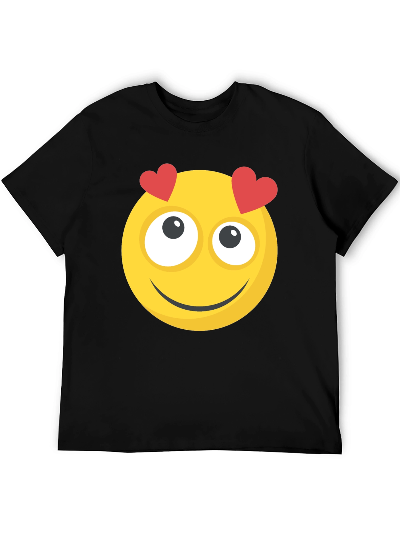 Emoji Heart Eyes Graphic Tee - Black