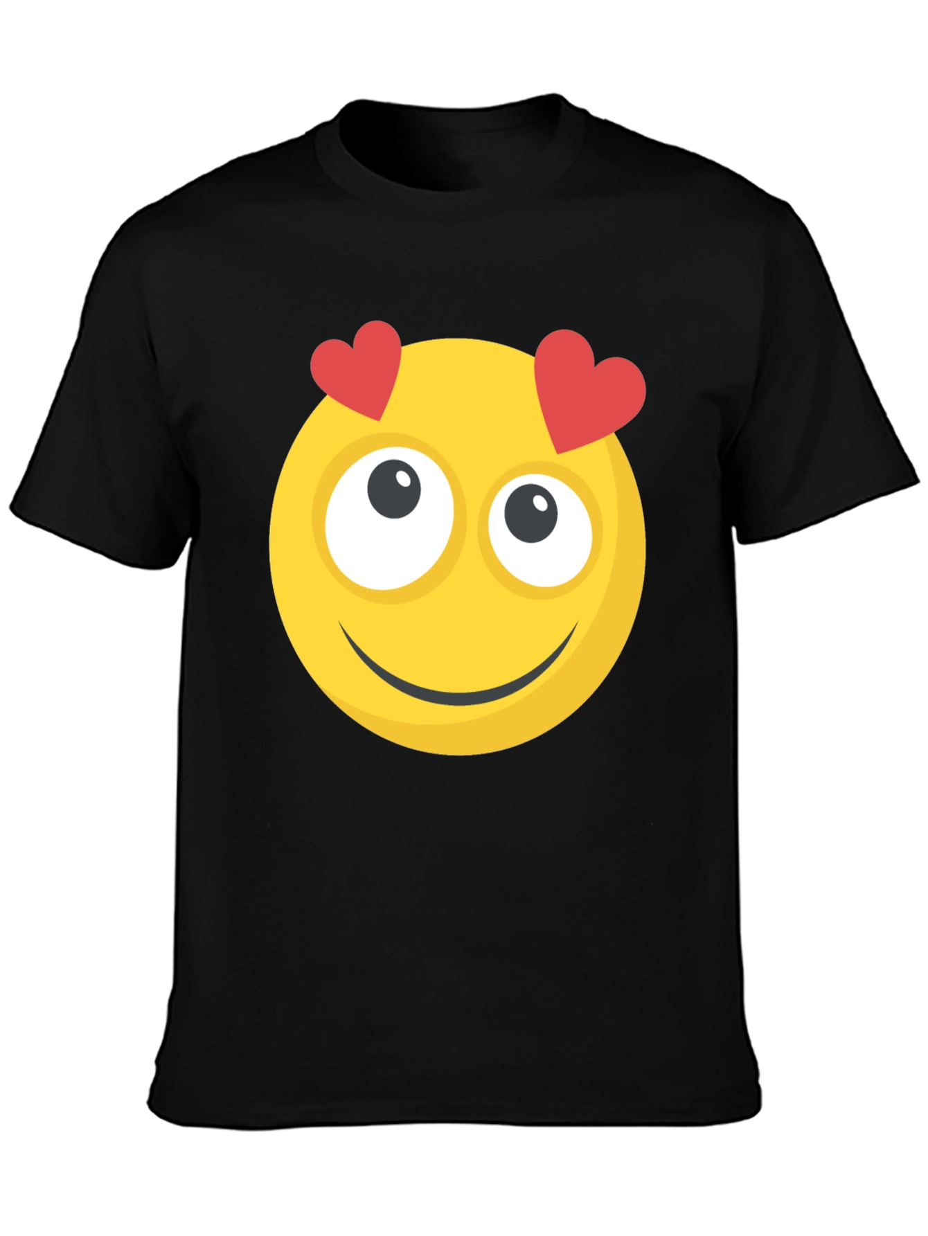 Emoji Heart Eyes Graphic Tee - Black