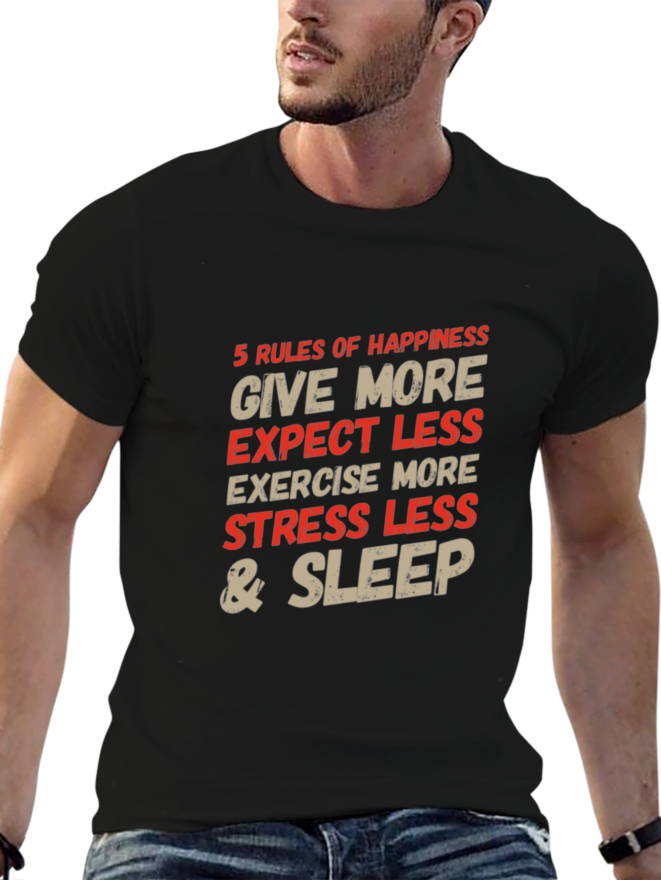 5 Rules of Happiness Graphic T-Shirt