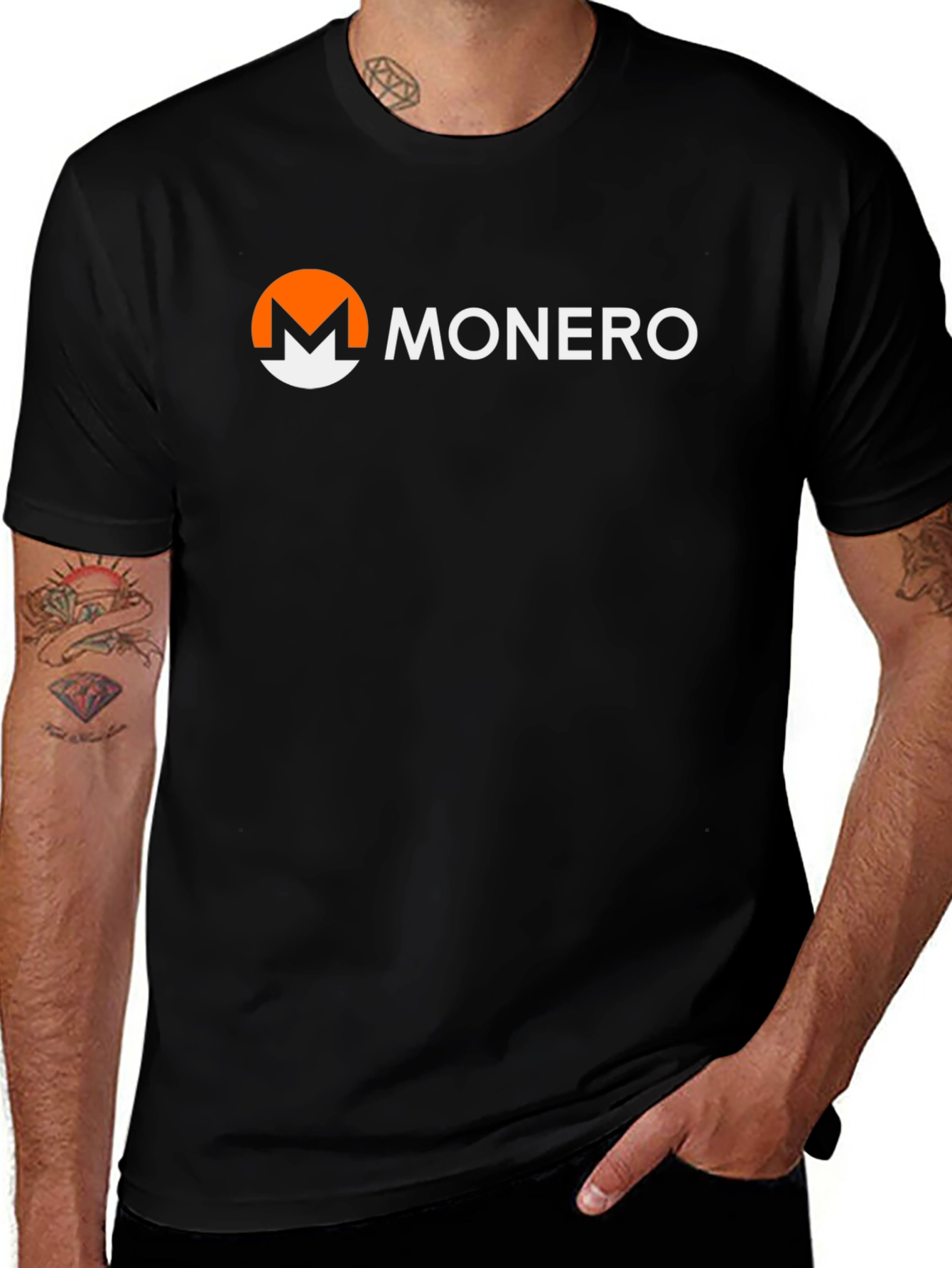 Monero Crypto T-Shirt - Black Short Sleeve Casual