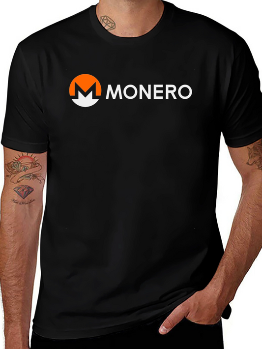 Monero Crypto T-Shirt - Black Short Sleeve Casual